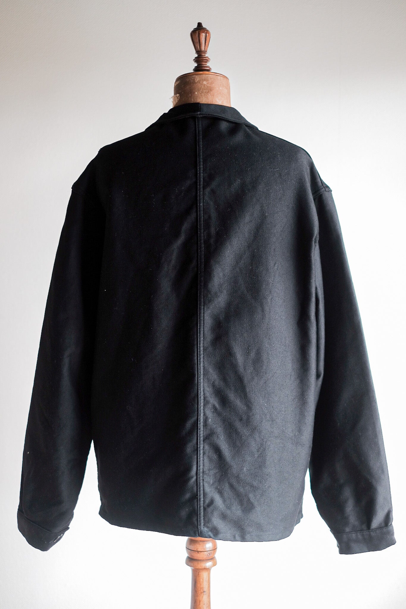 【~50's】French Vintage Black Moleskin Work Jacket "Adolphe Lafont" "Dead Stock"
