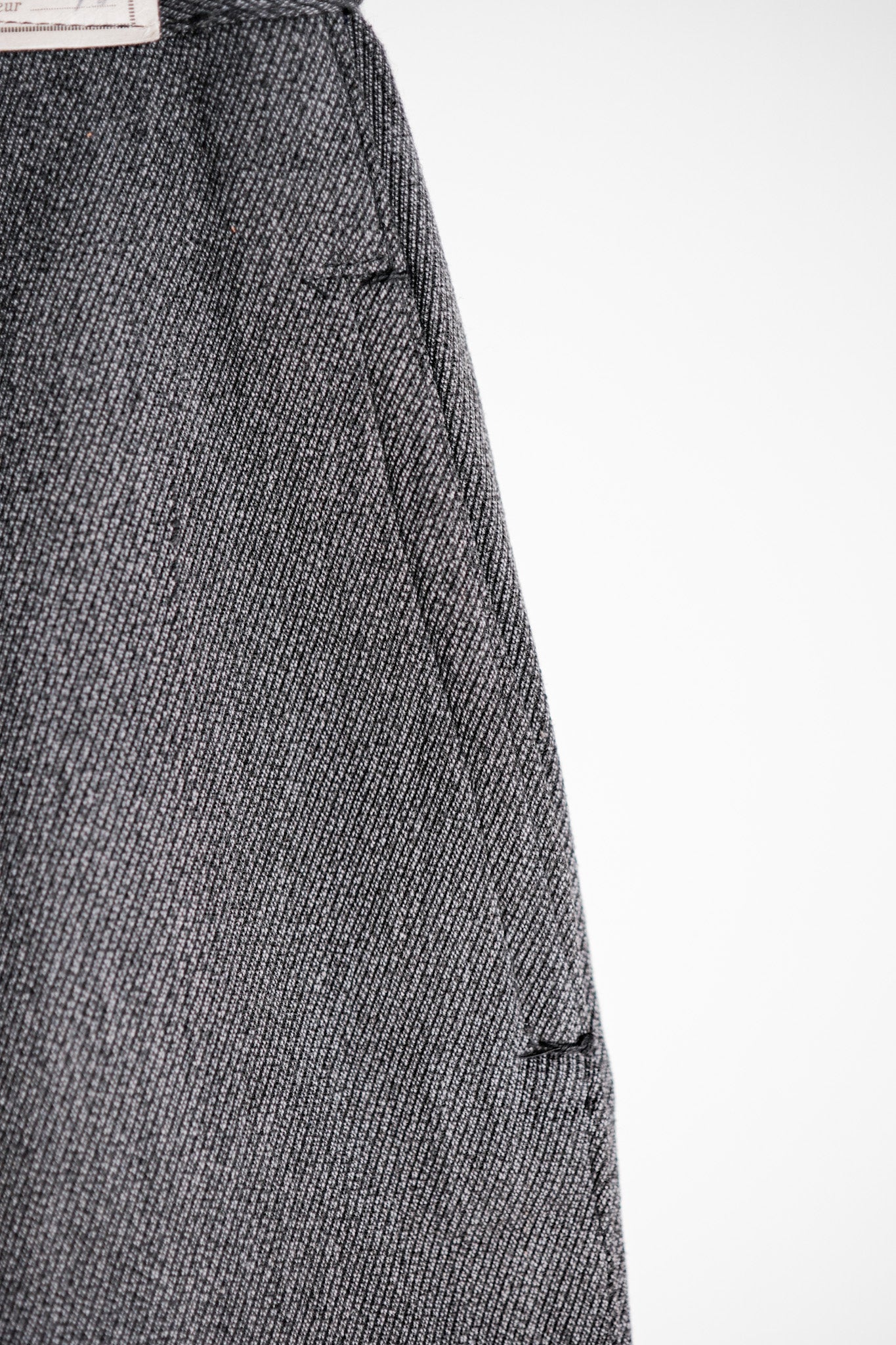 【~30's】French Vintage Salt & Pepper Cotton Twill Work Pants "Dead Stock"