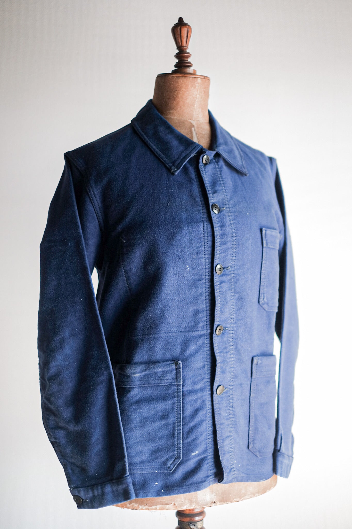 【~50's】French Vintage Blue Moleskin Work Jacket