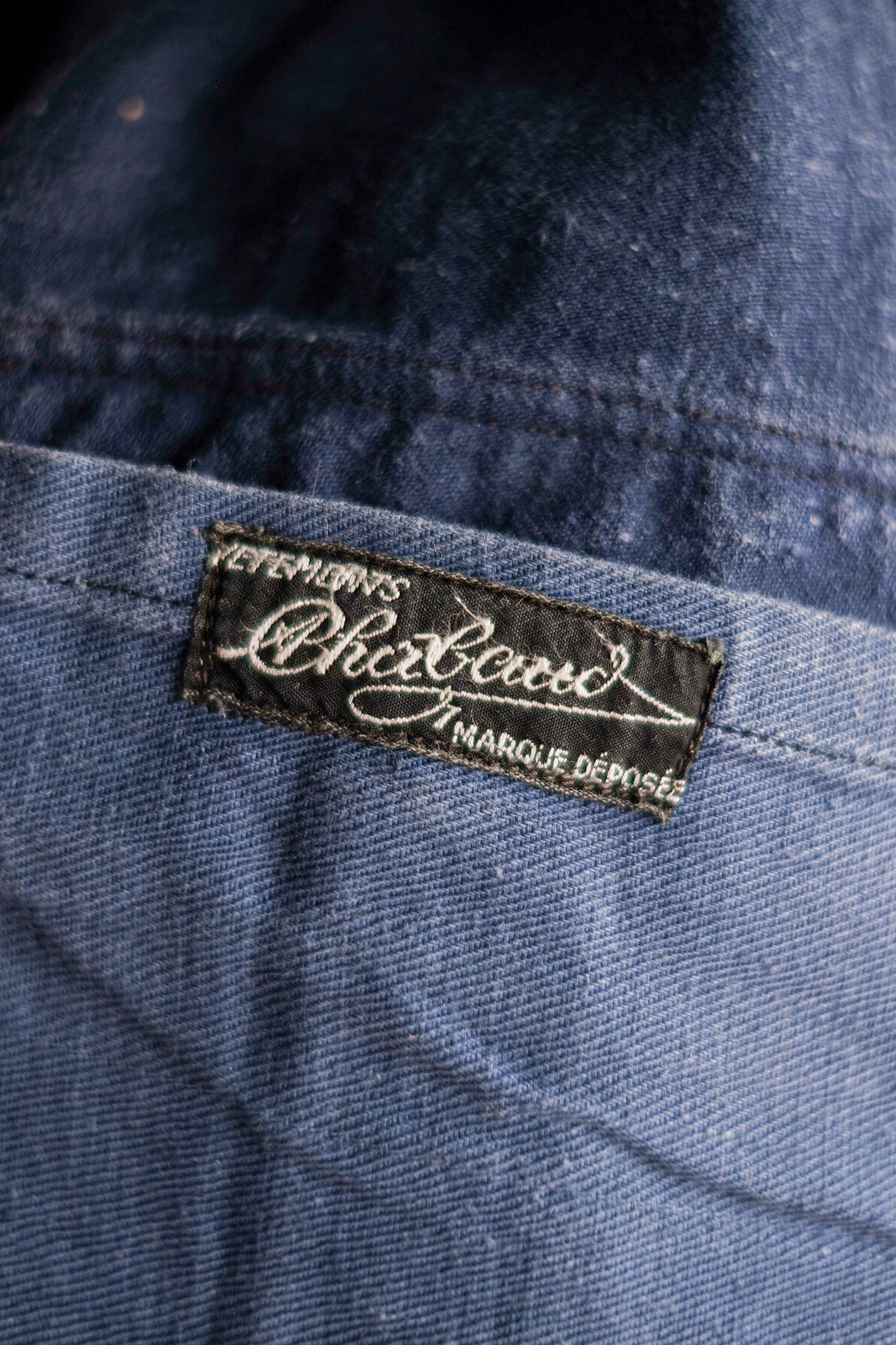 【~40's】French Vintage Indigo Metis Fireman Lapel Jacket