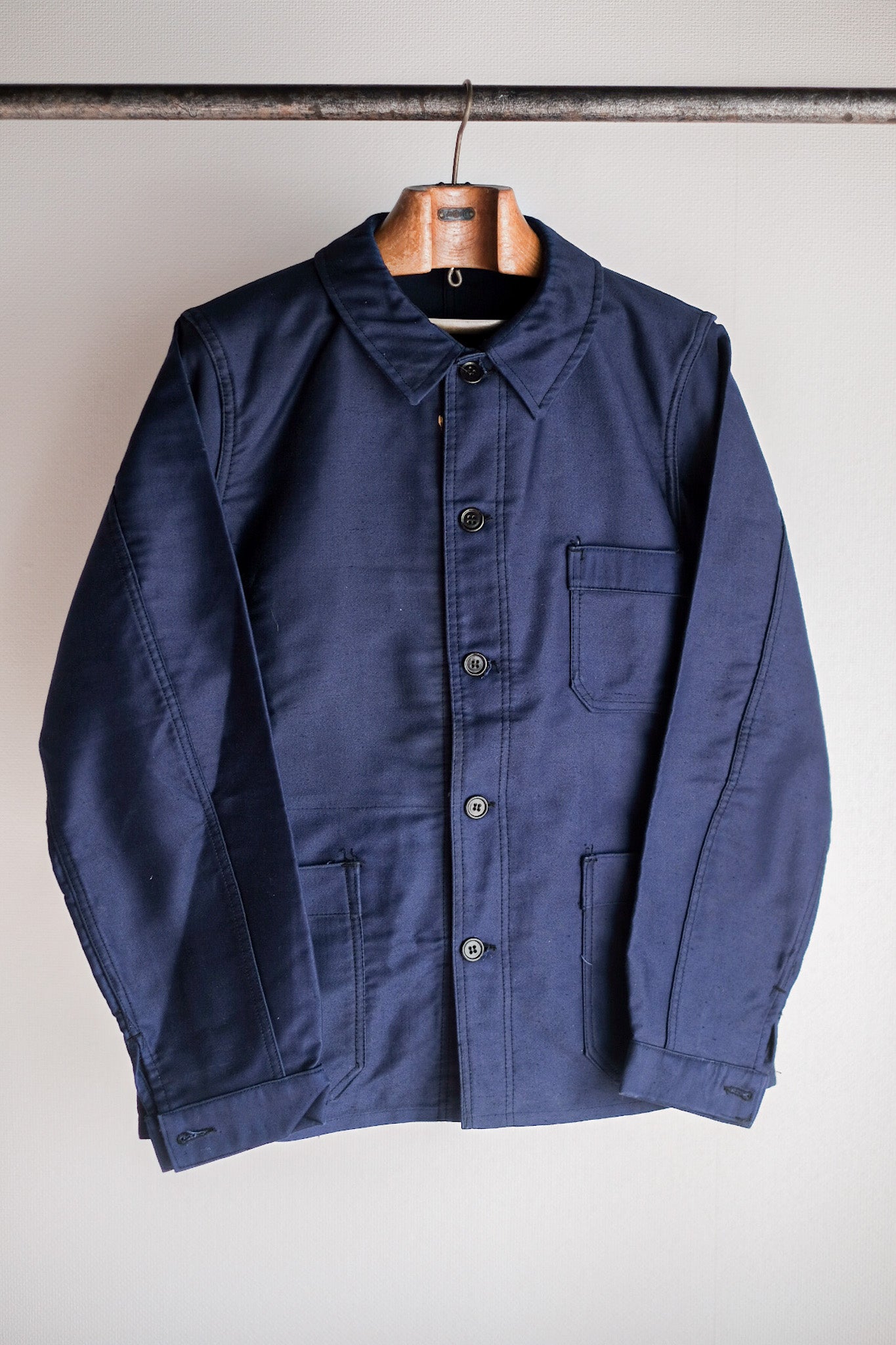【~40's】French Vintage Blue Moleskin Work Jacket "Dead Stock"