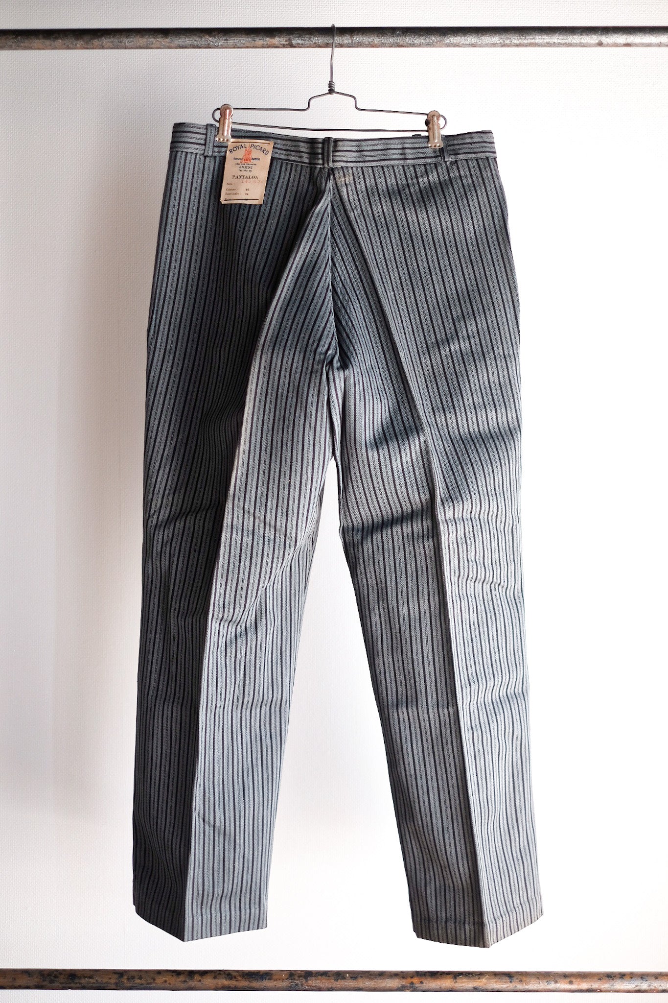 【~40's】French Vintage Cotton Striped Work Pants "Dead Stock"