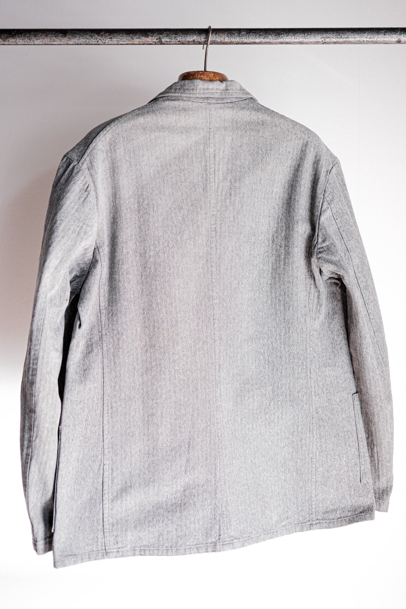 【~50's】French Vintage Salt & Pepper Cotton HBT Lapel Work Jacket