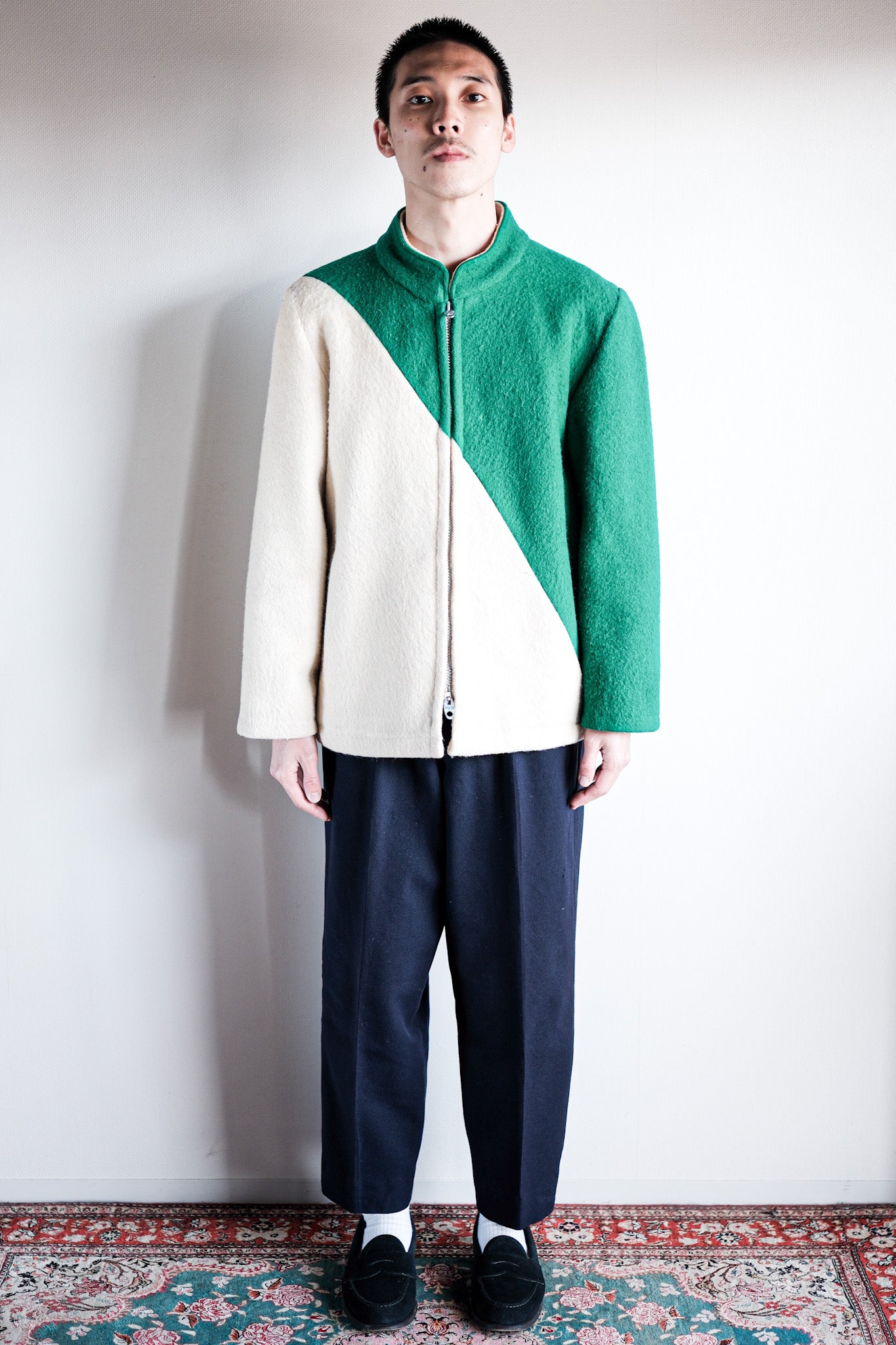 【~60's】British Vintage 2 Tone Wool Jacket "Kerr's"