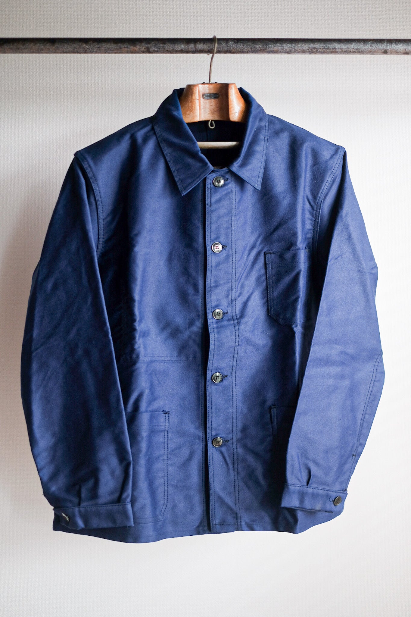 【~60's】French Vintage Blue Moleskin Work Jacket "Dead Stock"