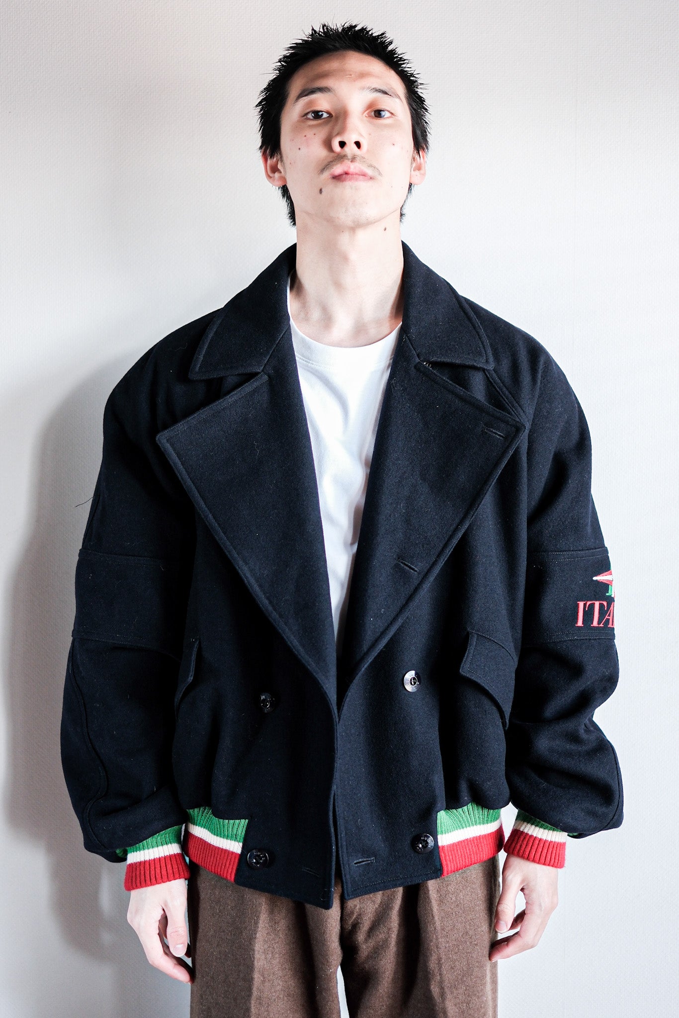 【~80's】Old Gucci Double Breasted Italian Wool Blouson Size.50