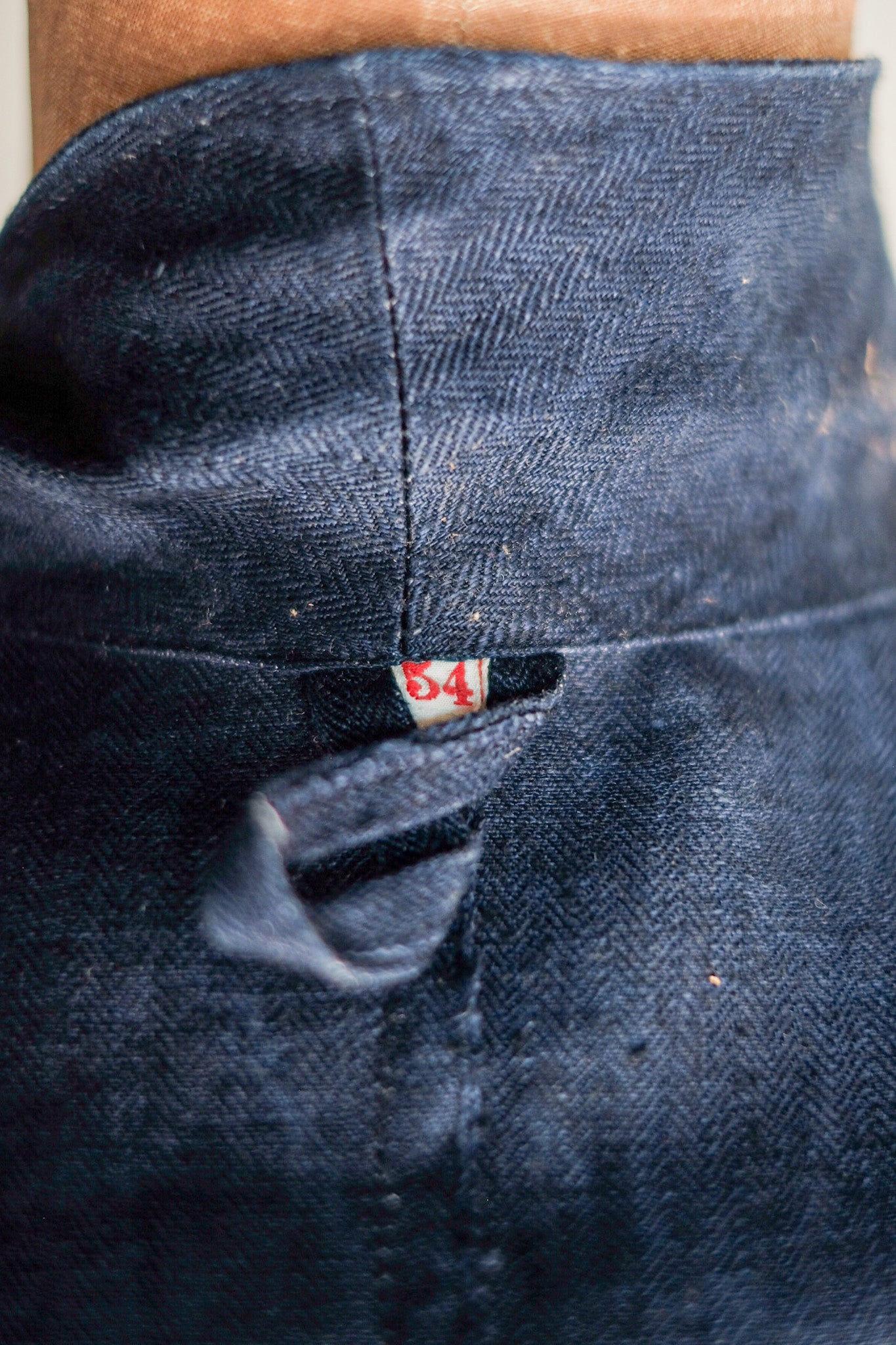 【~40's】French Vintage Indigo HBT Linen Work Jacket