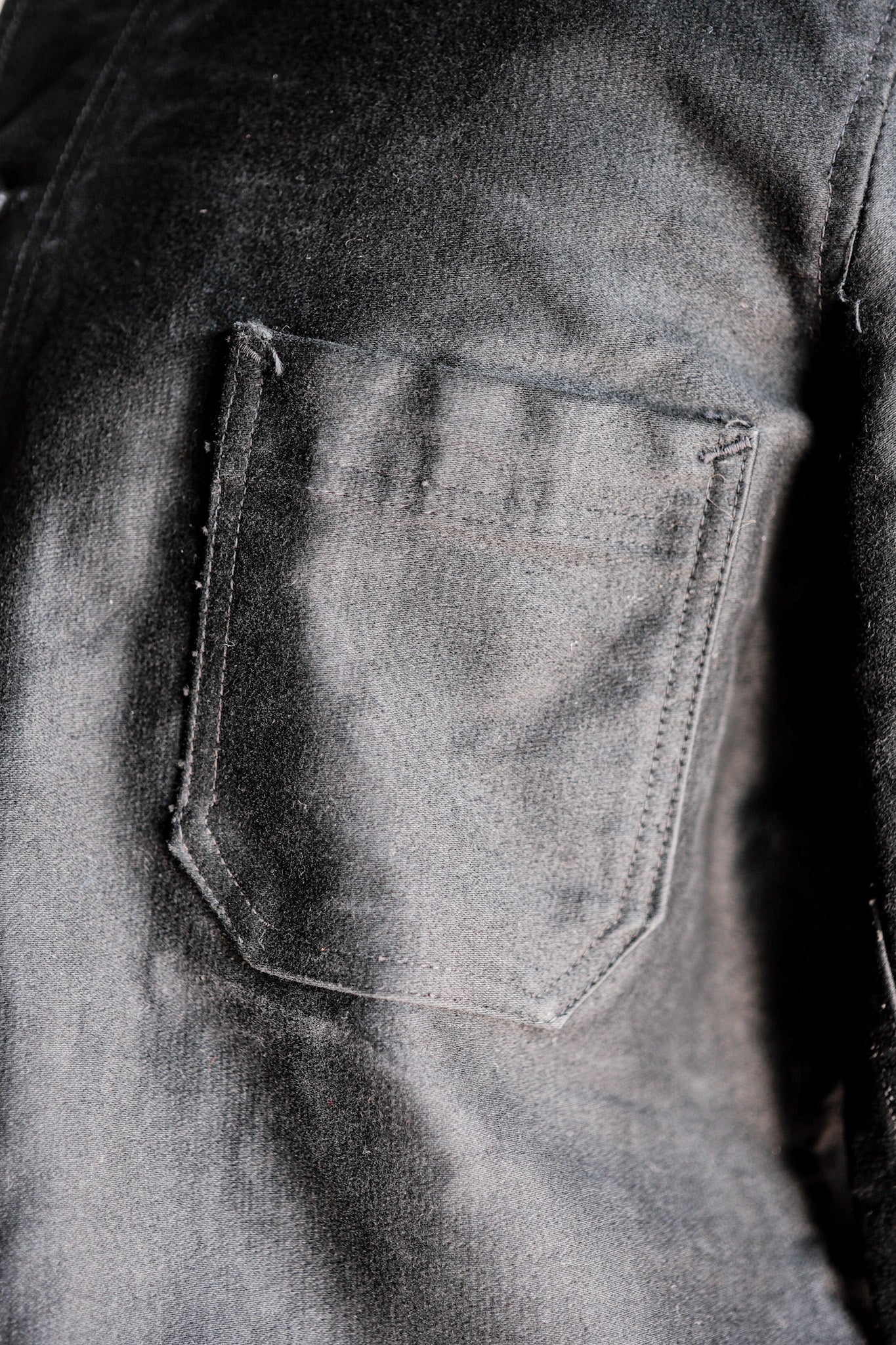 【~50's】French Vintage Black Moleskin Work Jacket