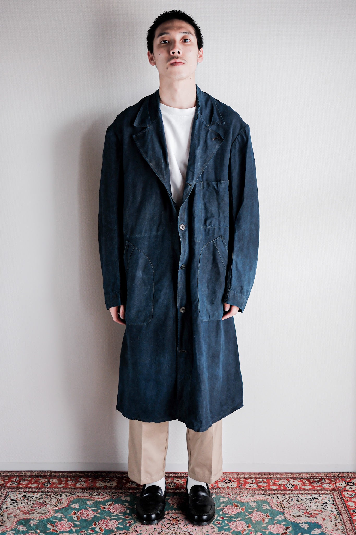 【Early 20th C】French Antique Indigo Linen Maquignon Coat