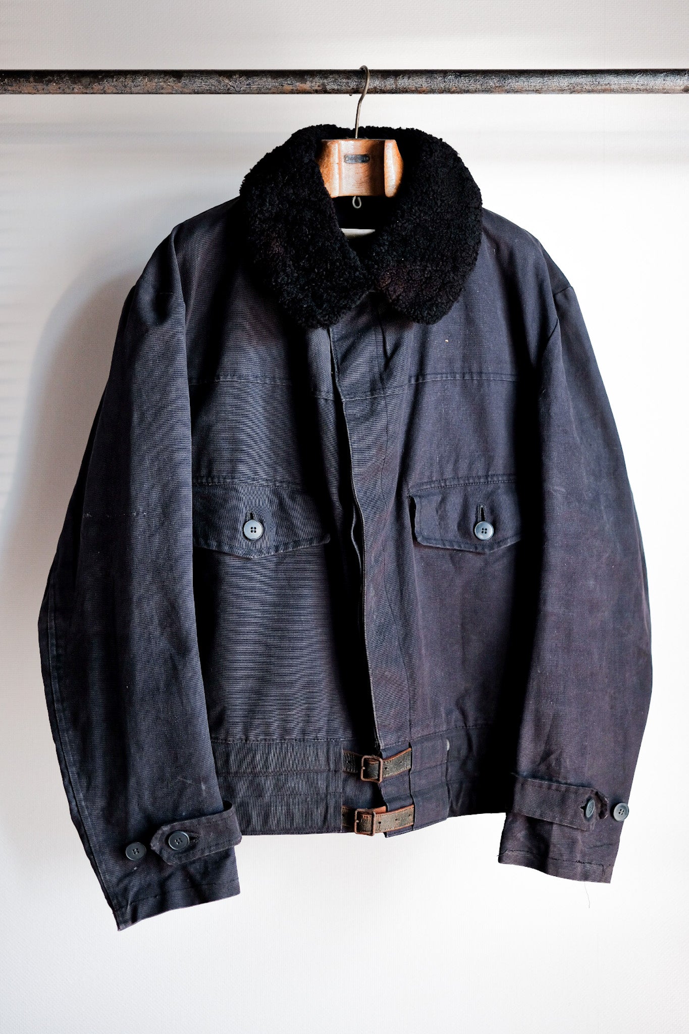 【~50’s】Swedish Army Motorcycle Jacket “Black Color”
