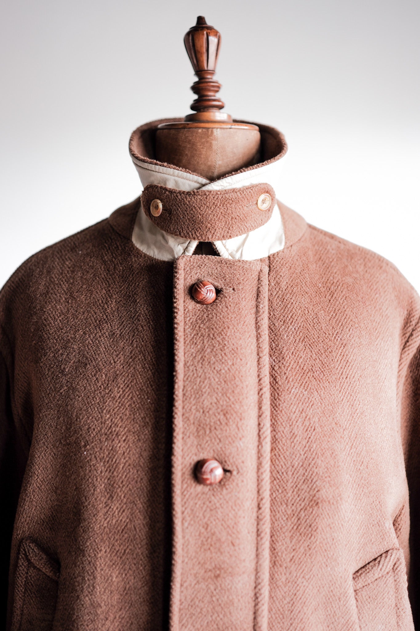 【~90's】Old INVERTERE Wool Jacket With Chin Strap "Moorbrook"