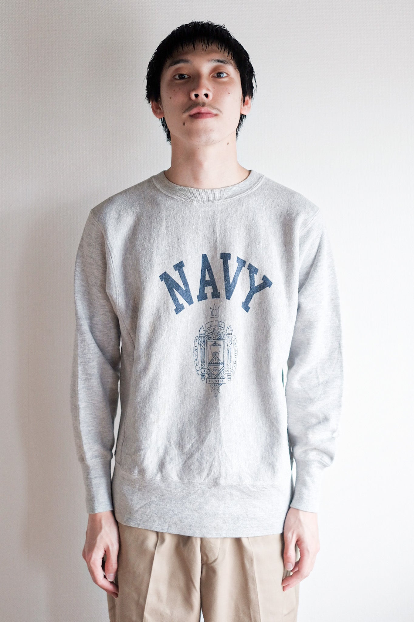 【~80's】Vintage Champion Reverse Weave Sweatshirt "USNA"