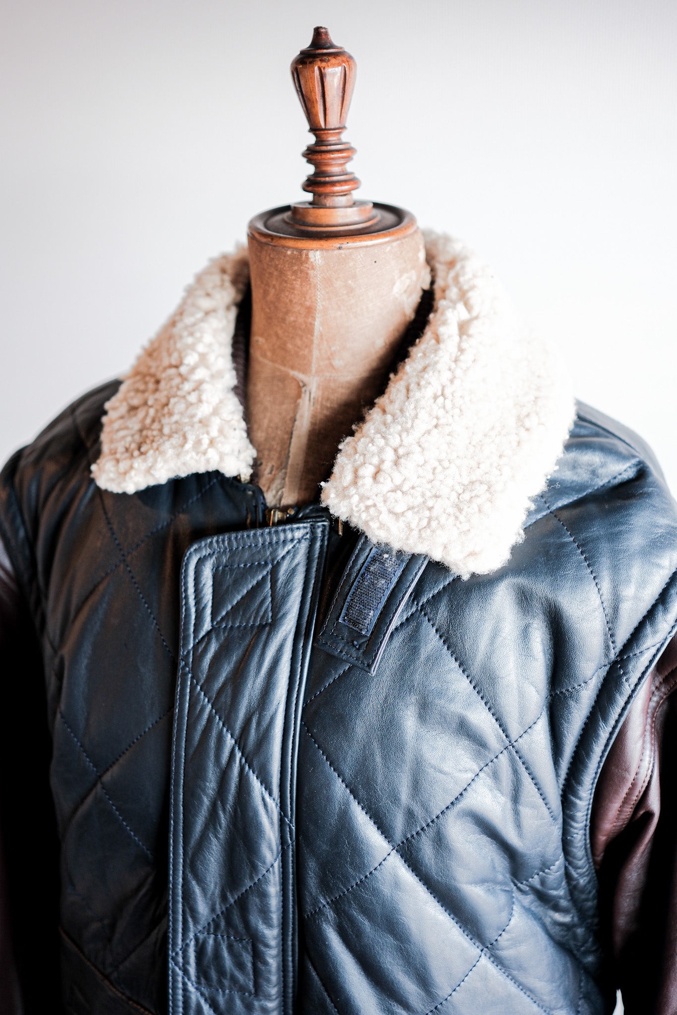 【~70's】Old Marcel Lassance Leather Bomber Jacket Size.52