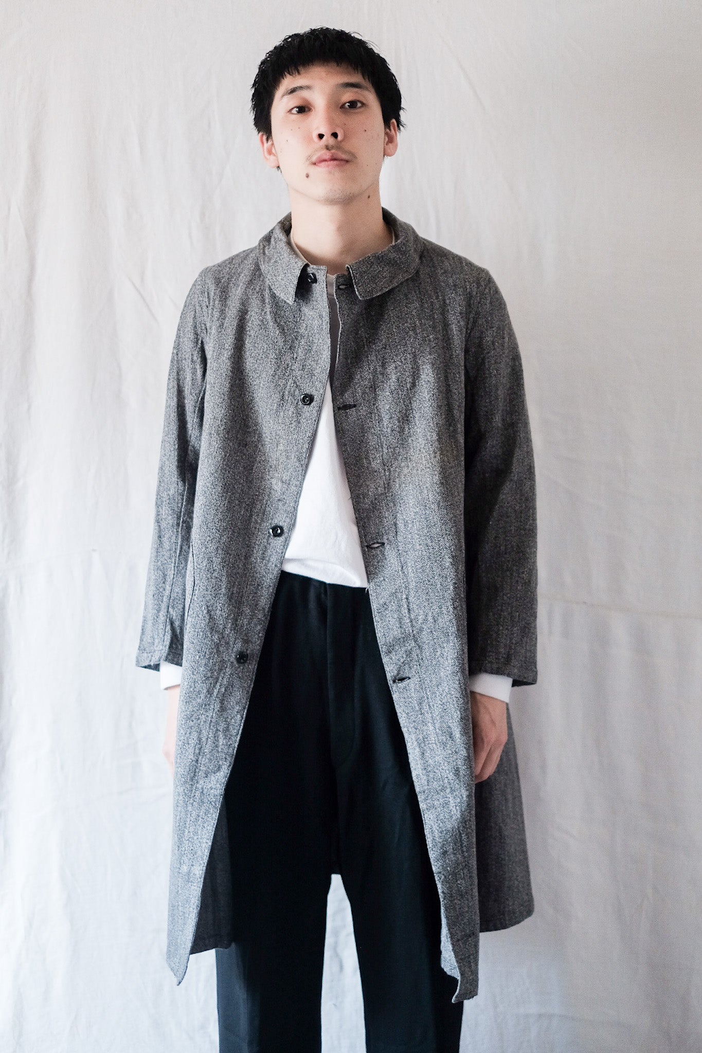 【~40's】French Vintage Black Chambray Work Coat