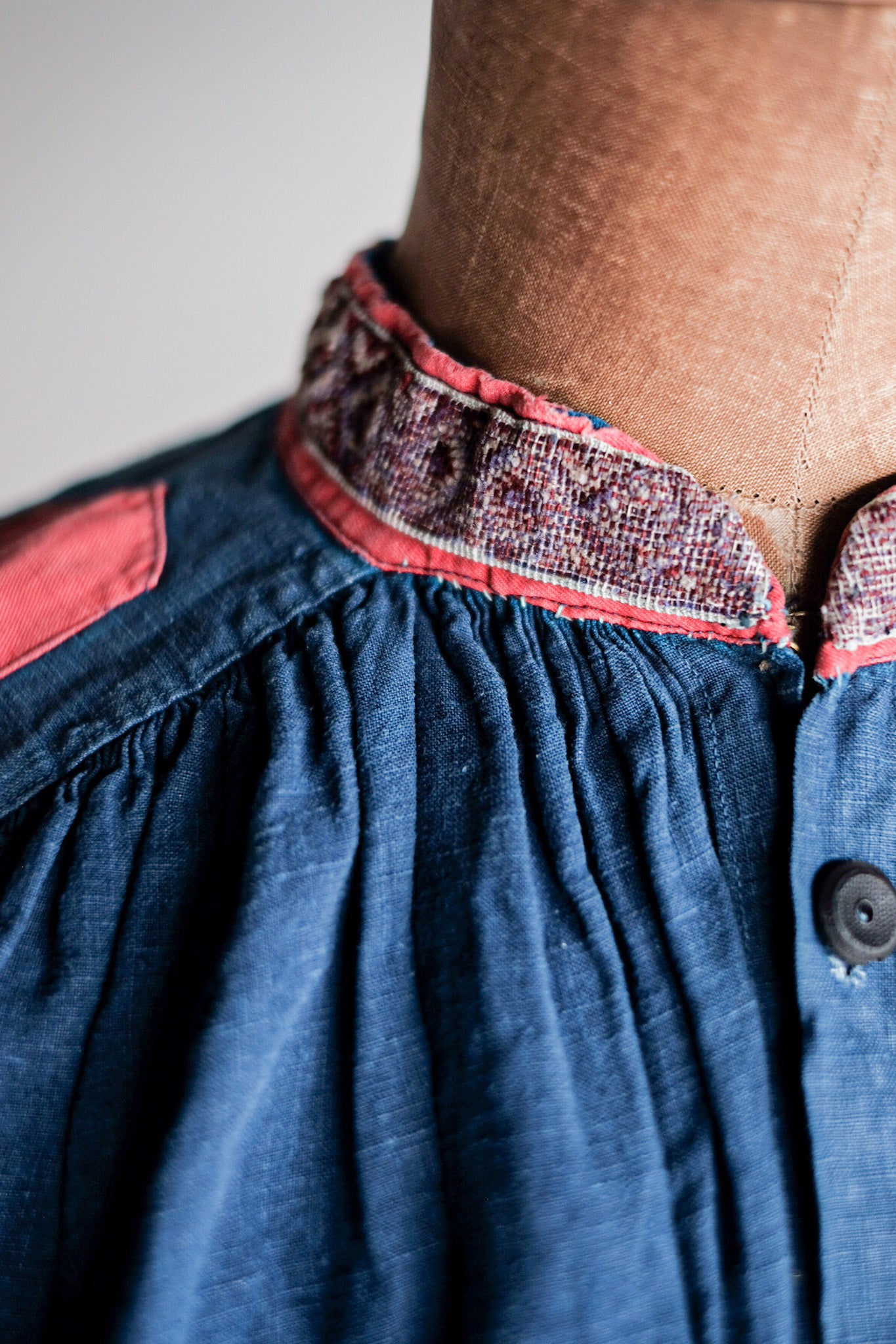 【Late 19th C】French Antique Indigo Linen Fireman Bourgeron Jacket