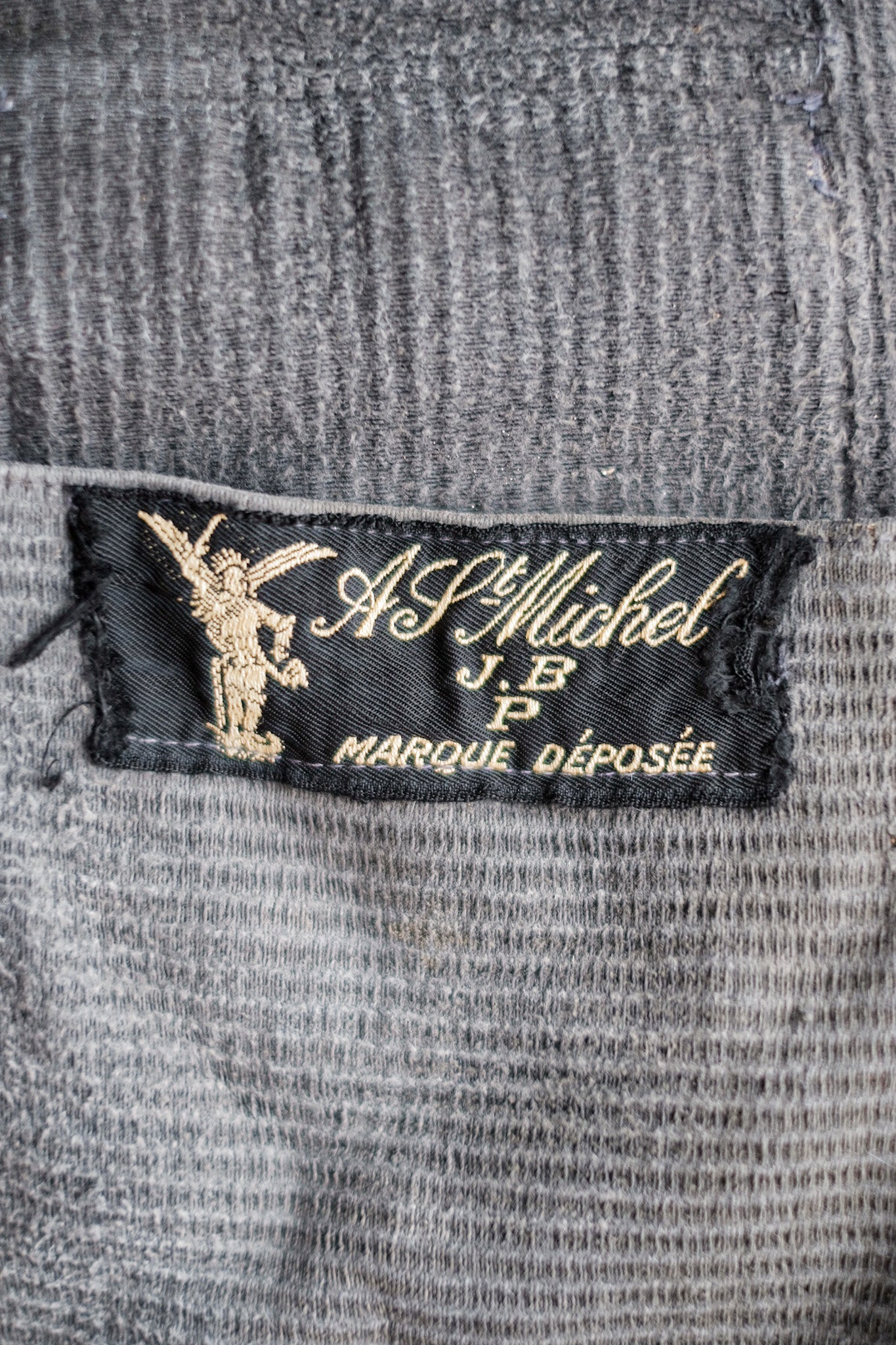 【~40's】French Vintage Gray Cotton Pique Hunting Jacket