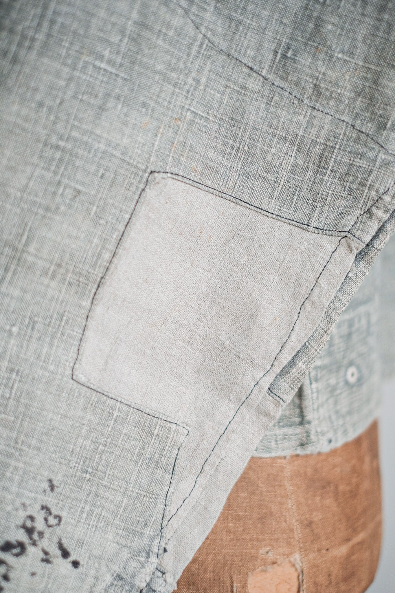 【~10's】WW1 German Navy Bourgeron Linen Smock “Feldgrau Green Grey”