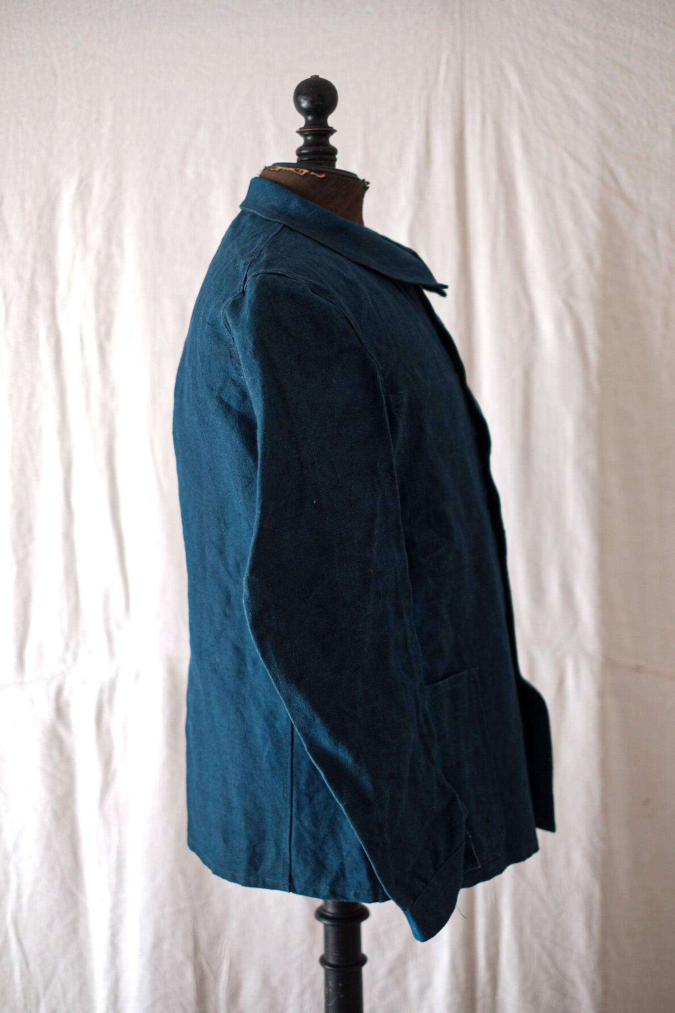 【~30's】French Vintage Indigo Linen Work Jacket