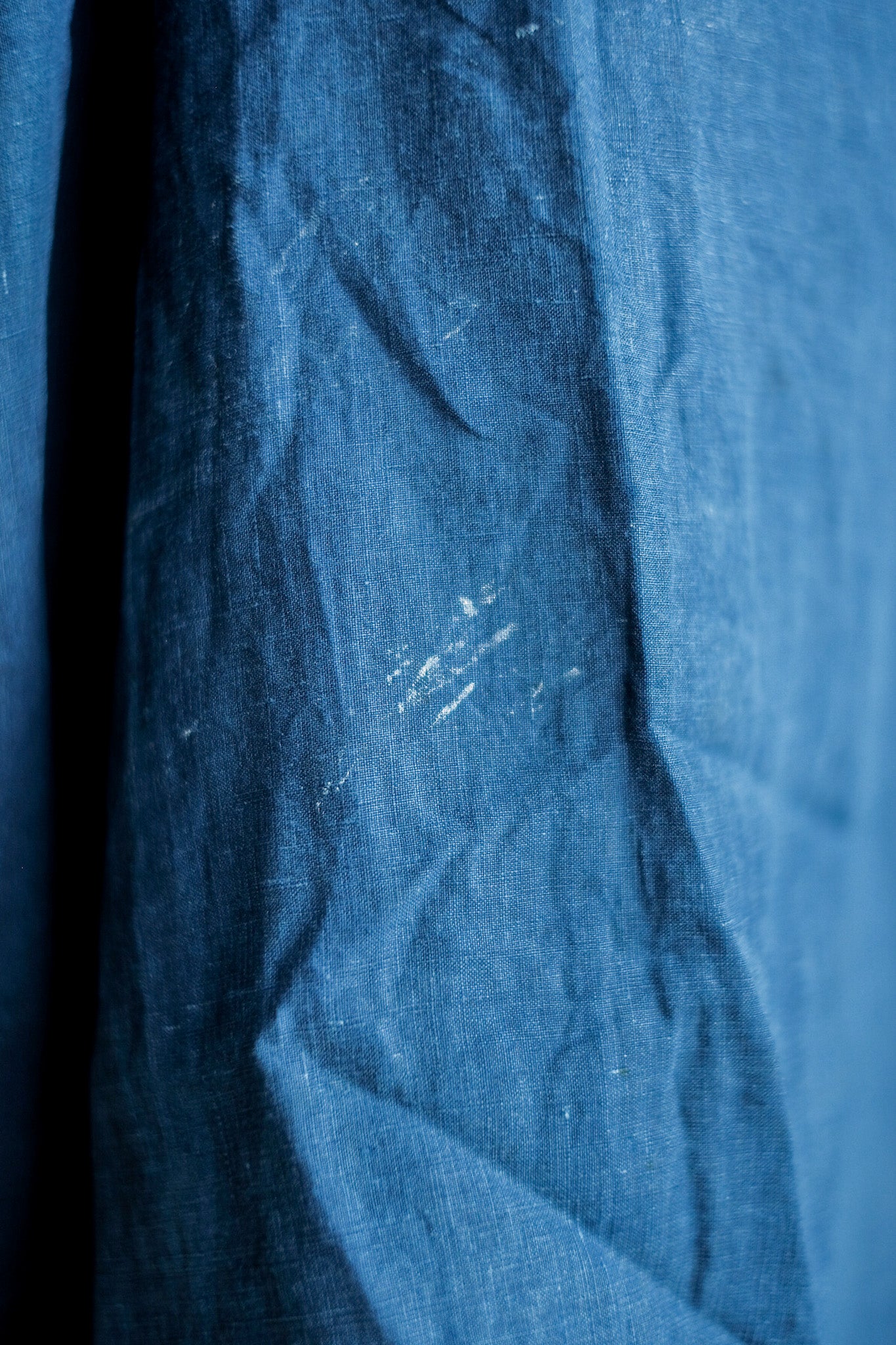 【Early 20th C】French Antique Indigo Linen Smock "Biaude"