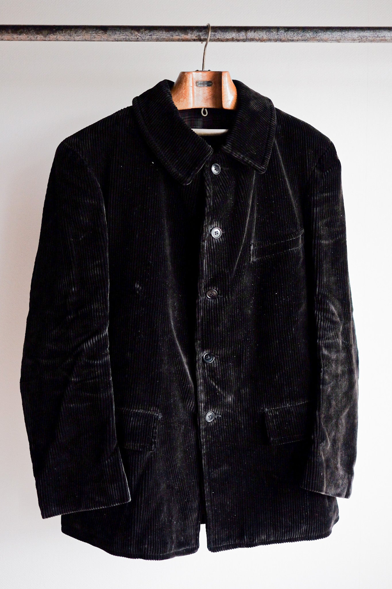 【~40's】French Vintage Black Corduroy Work Jacket