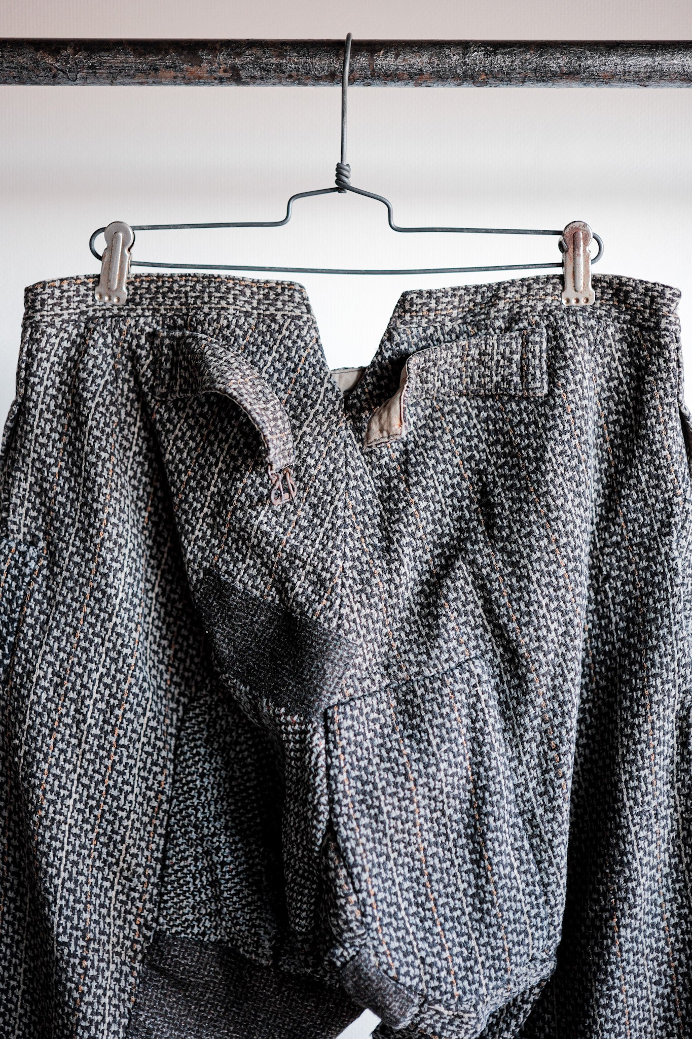 【~20's】French Vintage Homemade Wool Work Pants "Patchwork"