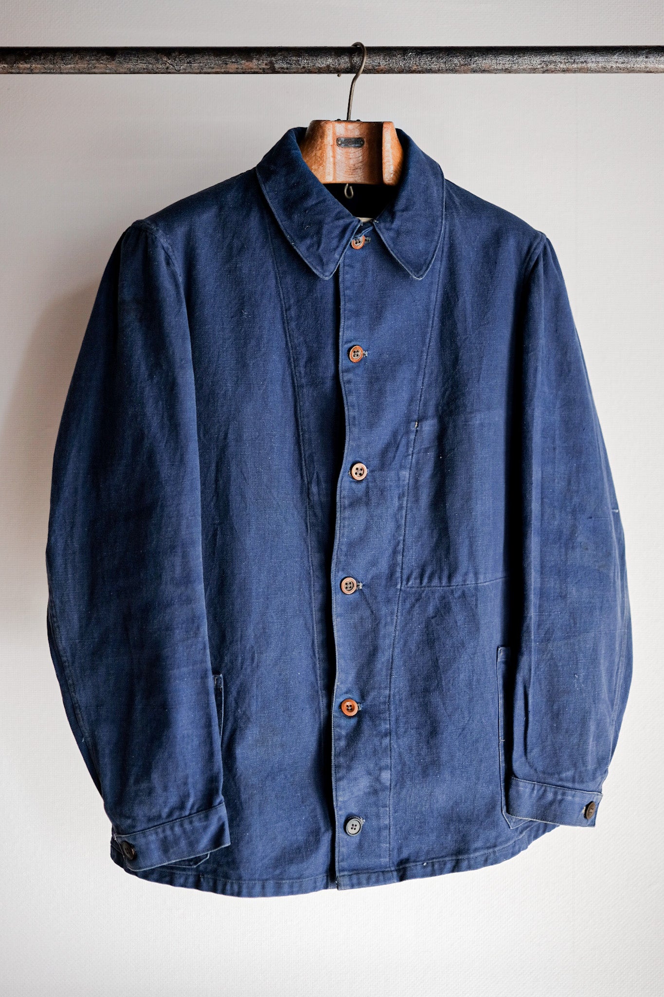 【~40's】French Navy Indigo Cotton Twill Chore Jacket