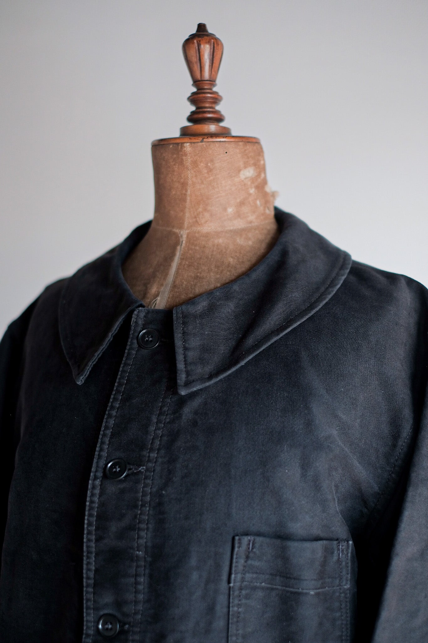 【~50's】French Vintage Black Moleskin Work Jacket