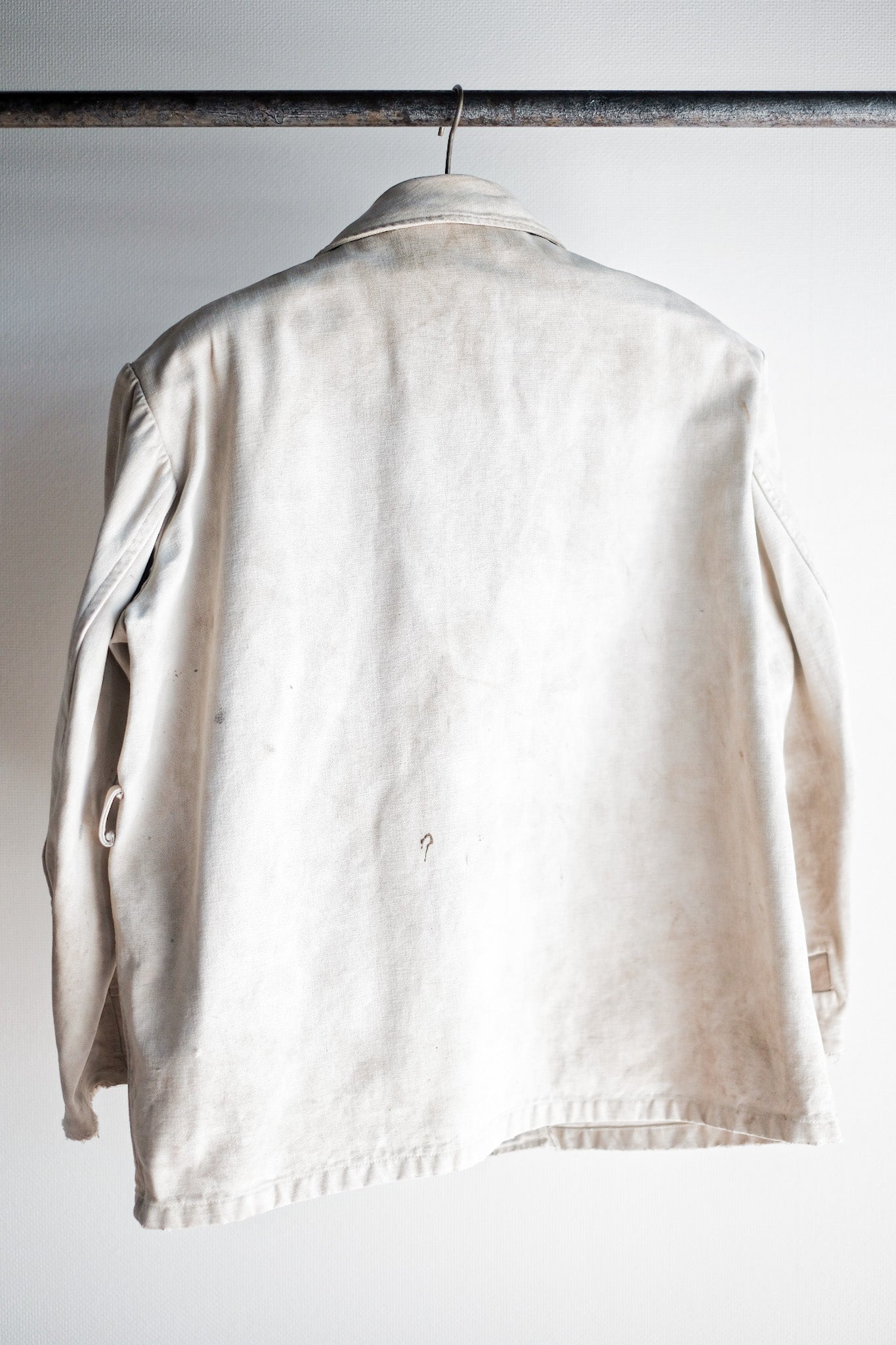 【~50's】French Vintage White Cotton Canvas Work Jacket