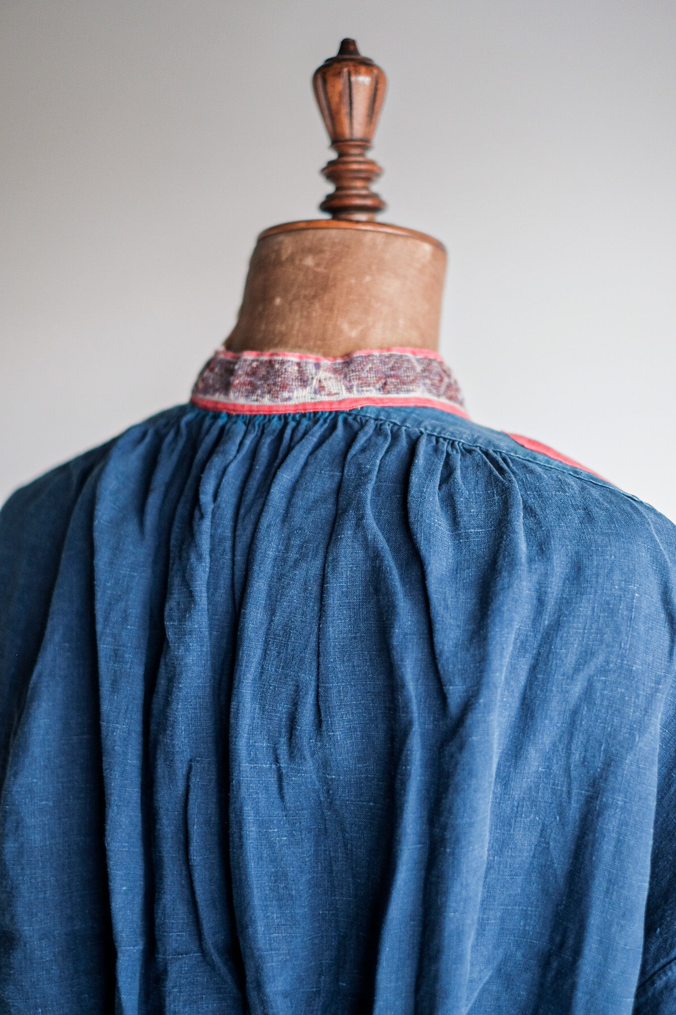 【Late 19th C】French Antique Indigo Linen Fireman Bourgeron Jacket