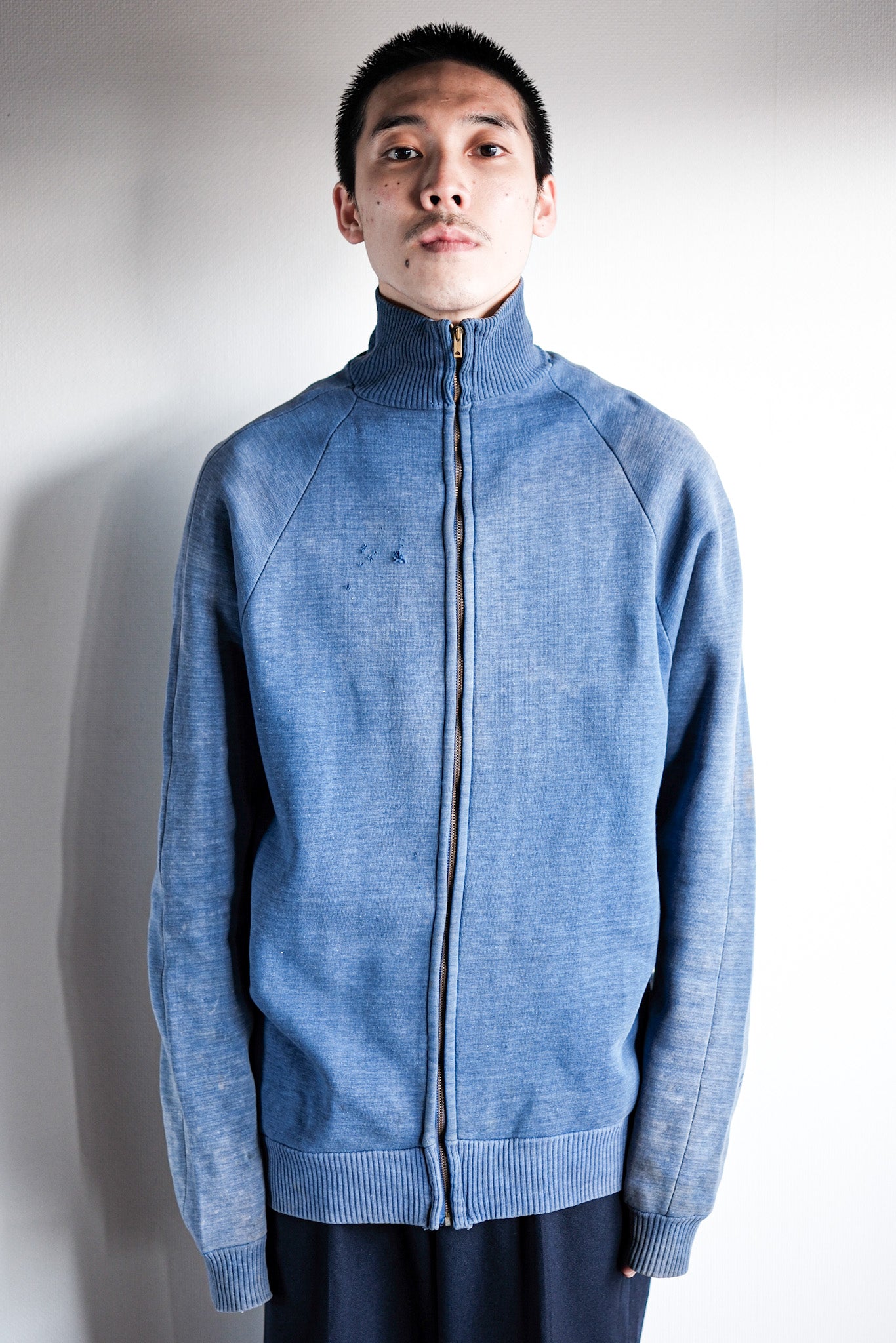 【~60's】French Vintage Full Zip Cotton Sweatshirt