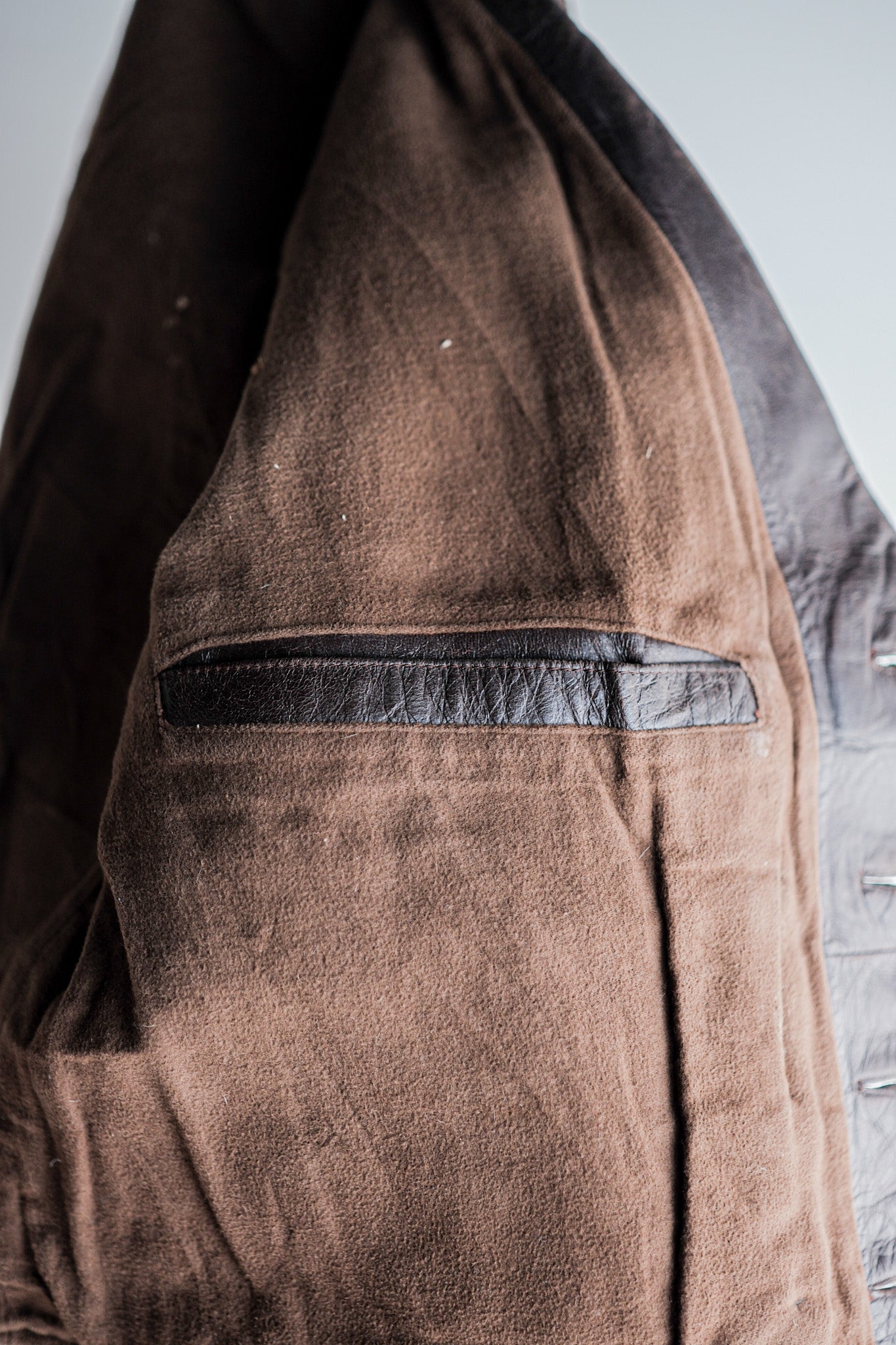 【~40's】German Vintage Double Breasted Motorcycle Leather Jacket