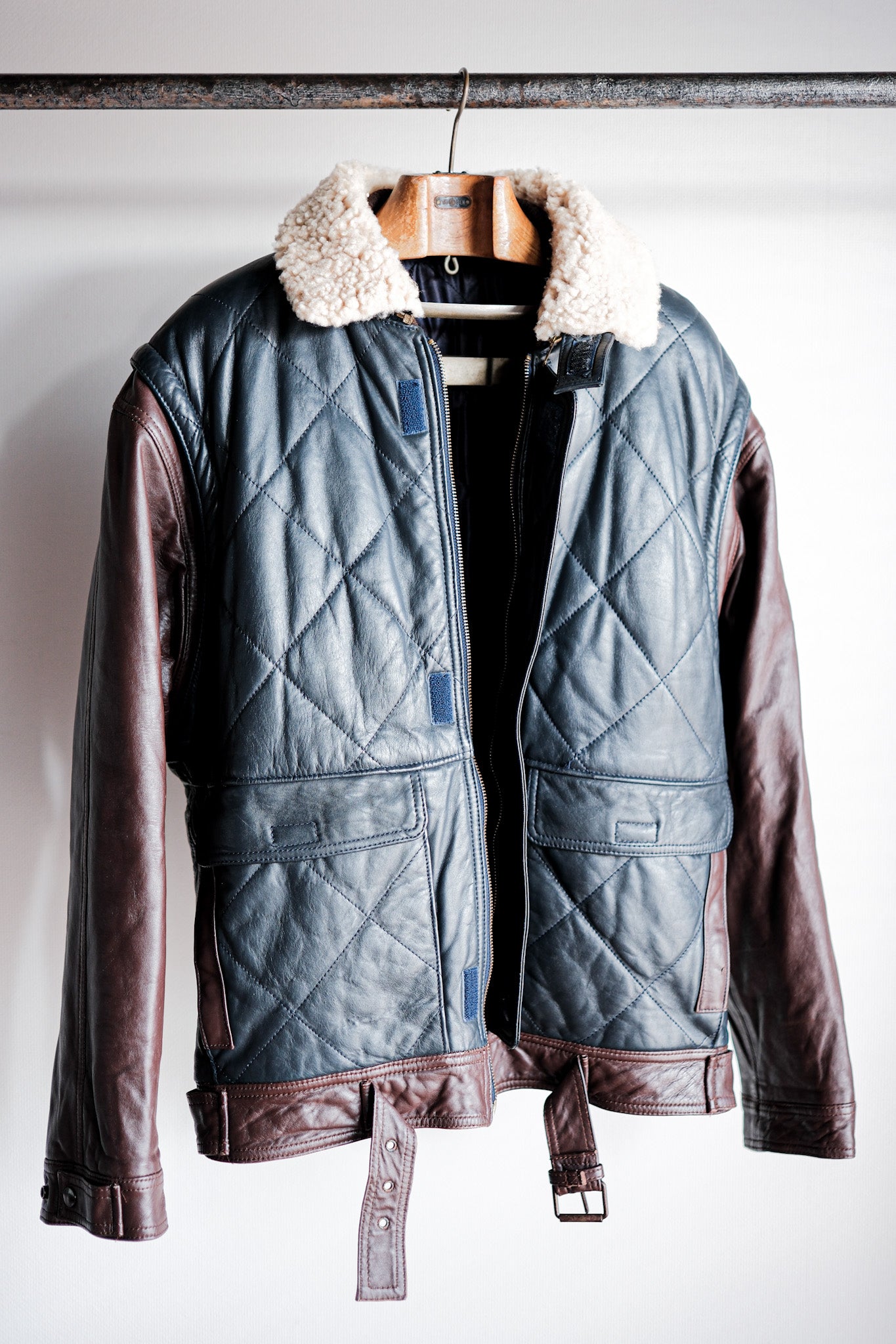 【~70's】Old Marcel Lassance Leather Bomber Jacket Size.52