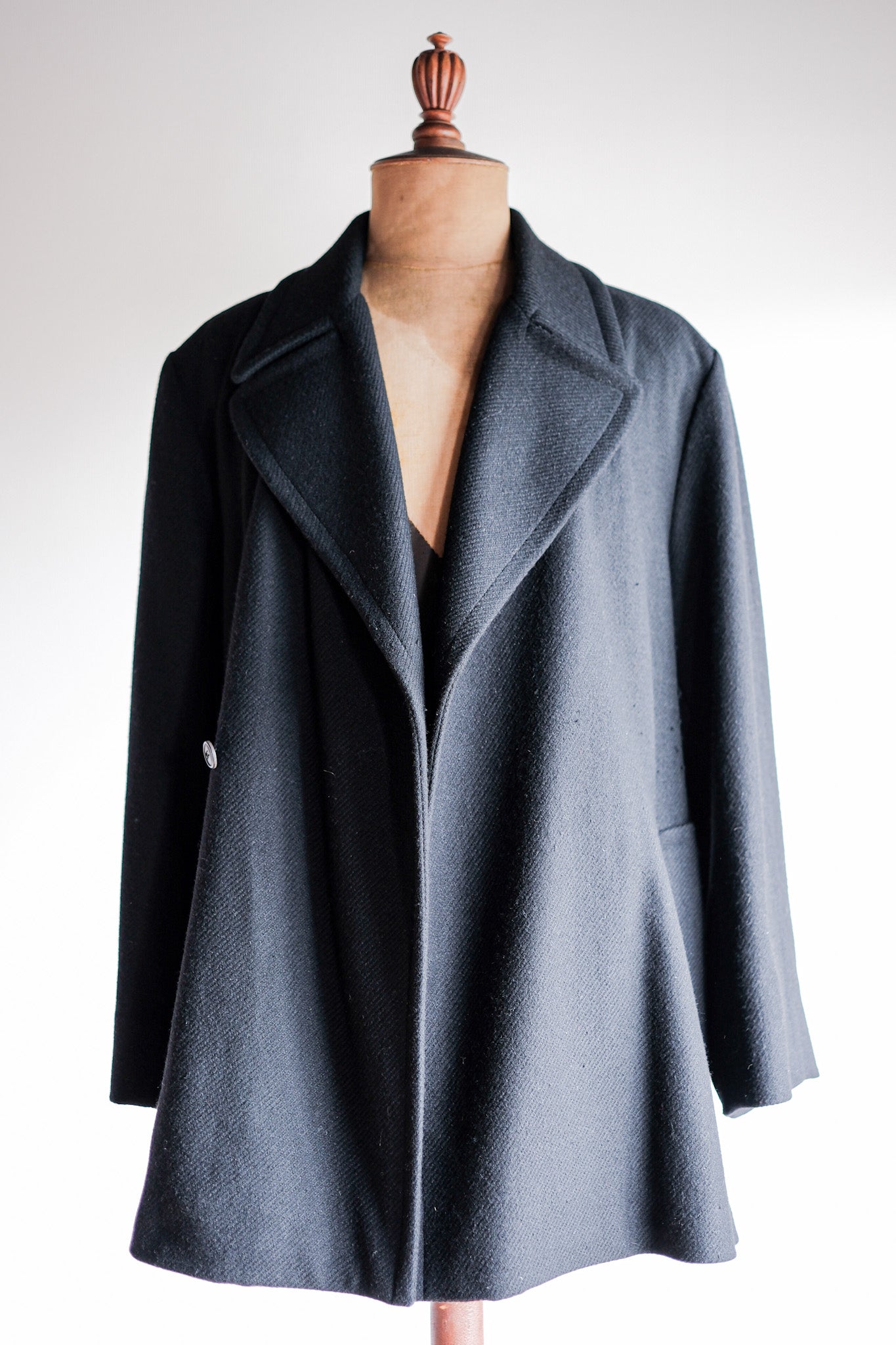 【~00's】Old Hermès Paris Cashmere Mix Wool Belted Coat by Martin Margiela