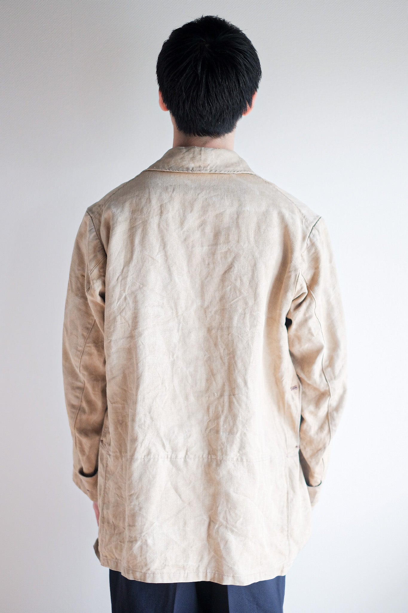 【~30's】French Vintage Linen Hunting Jacket