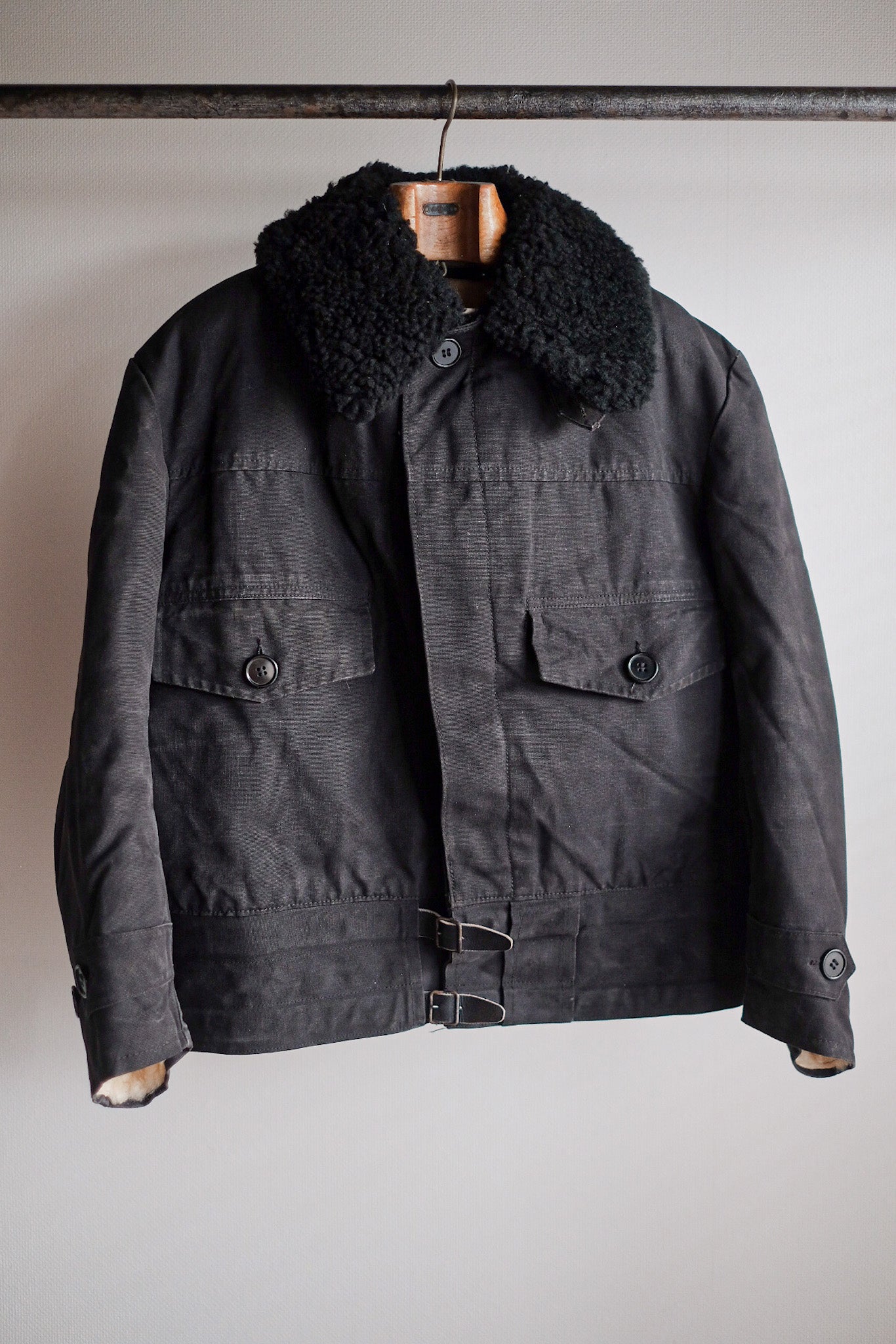 【~50’s】Swedish Army Motorcycle Jacket “Black Color”