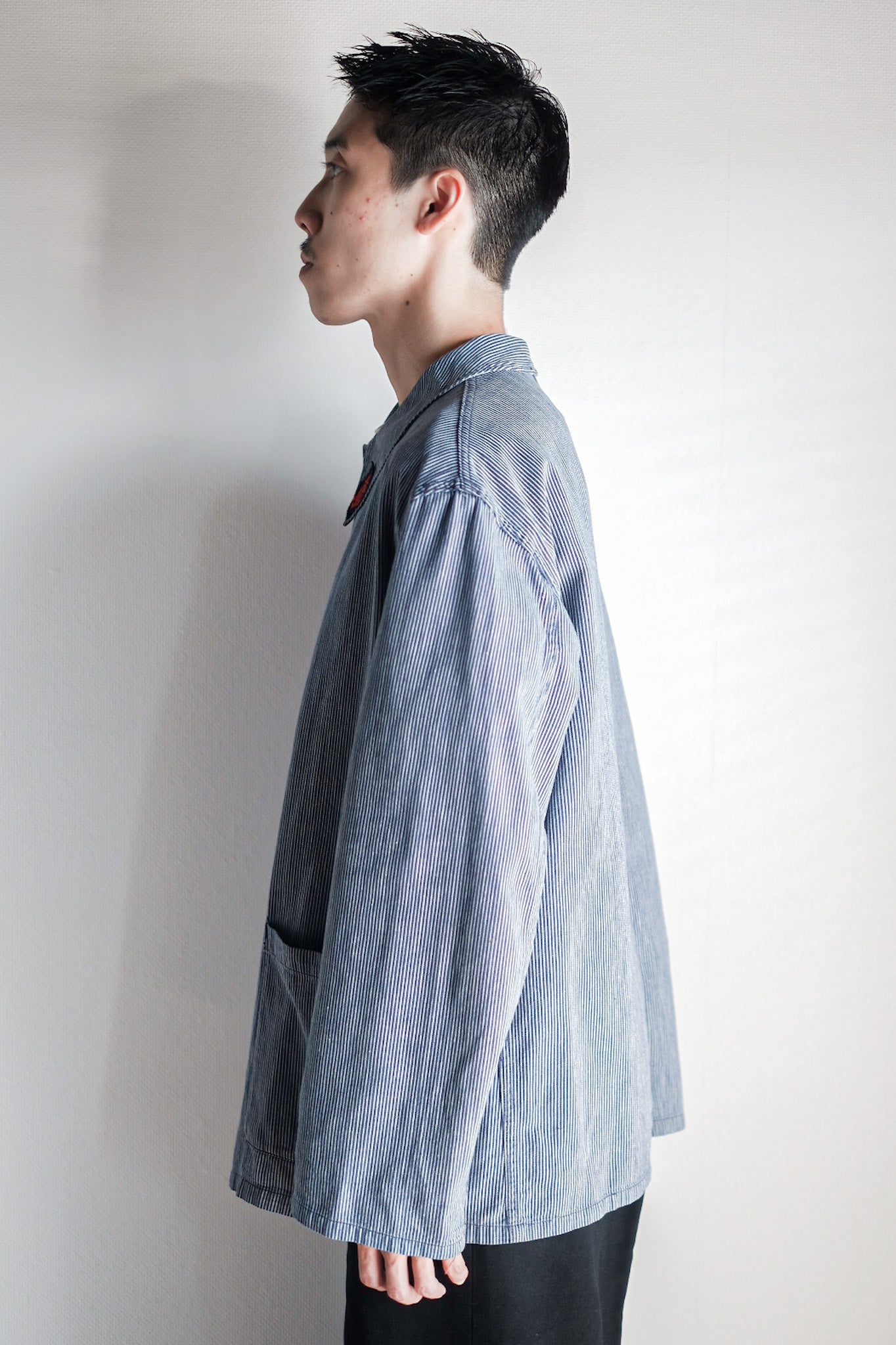 【~50's】French Vintage Cotton Striped Work Jacket "CGT"