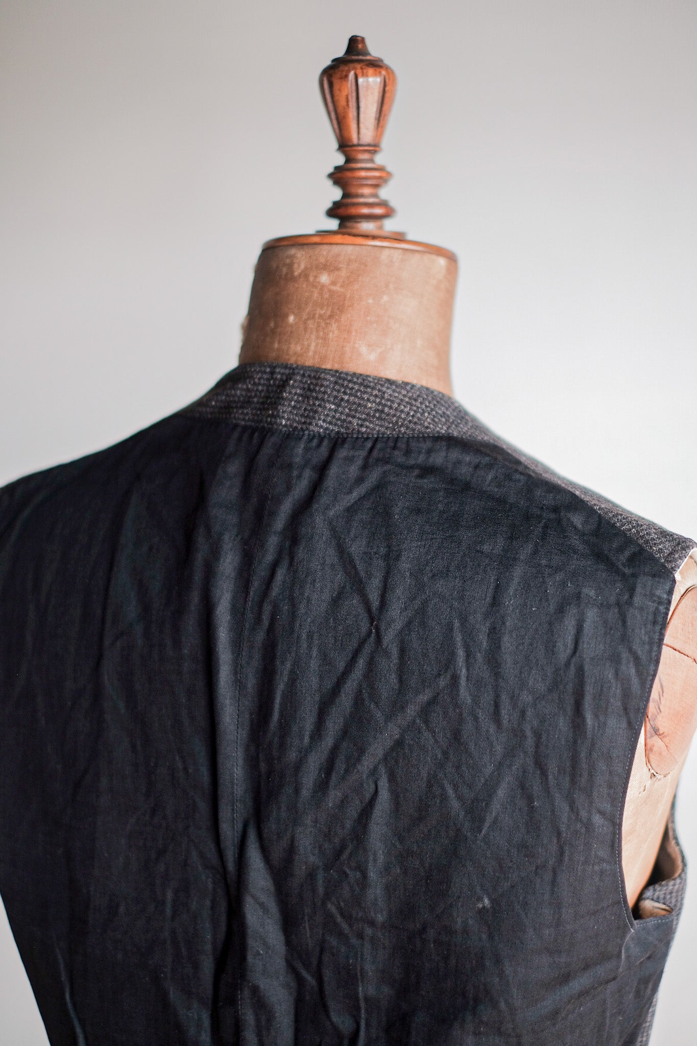 【~30's】French Vintage Gray Wool Work Gilet