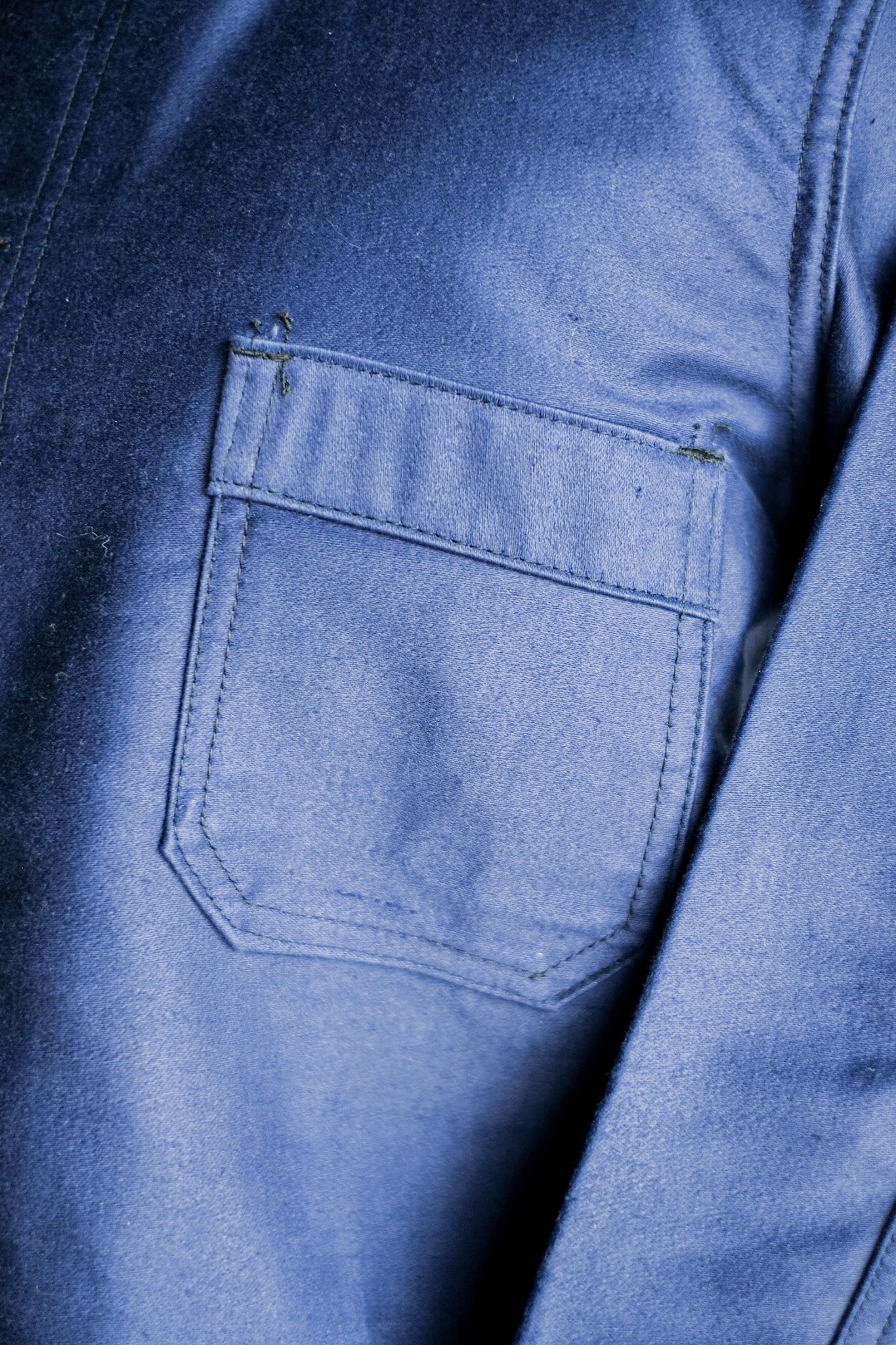 【~40's】French Vintage Blue Moleskin Work Jacket "Dead Stock"
