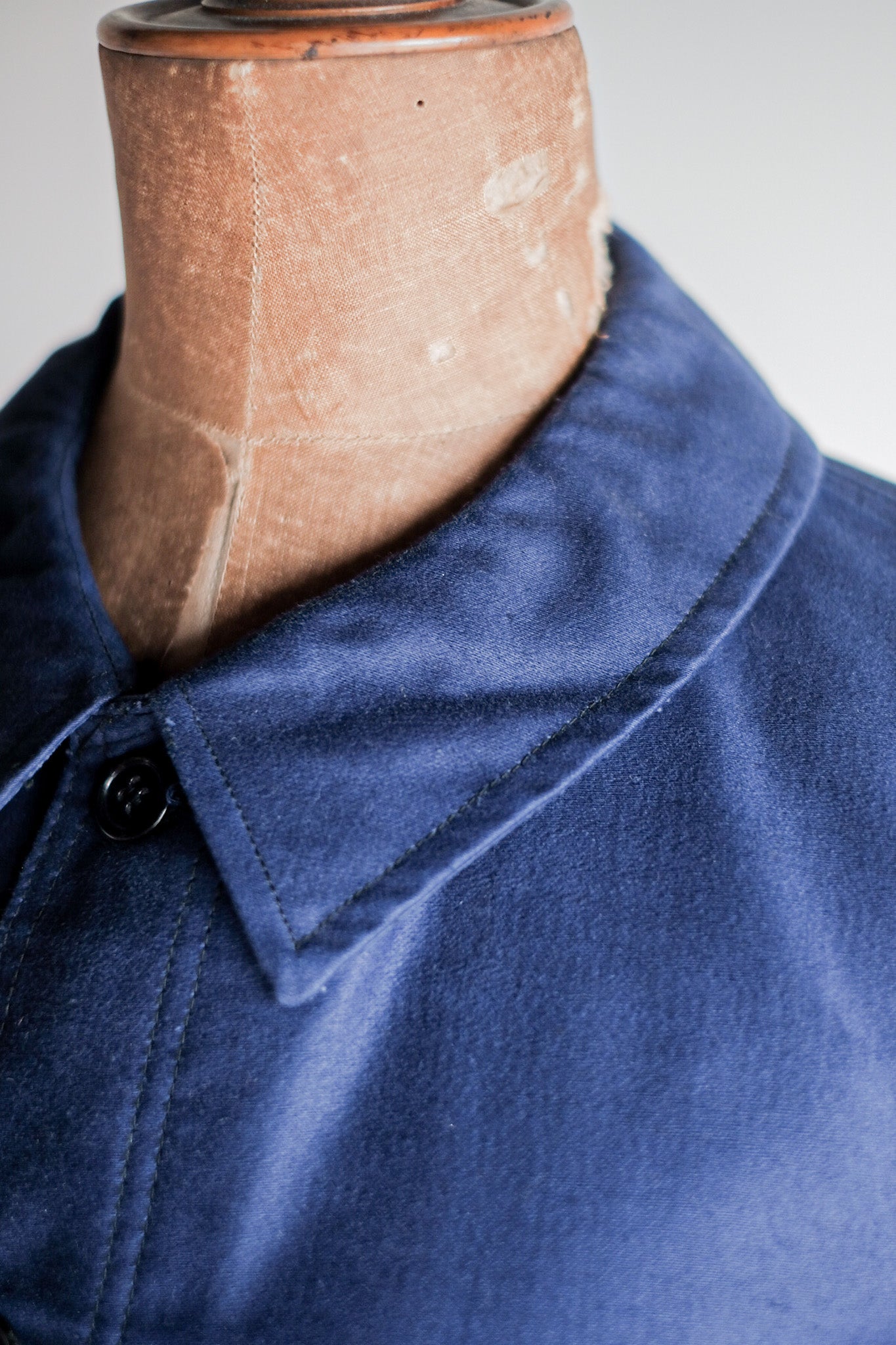 【~40's】French Vintage Blue Moleskin Work Jacket "Dead Stock"