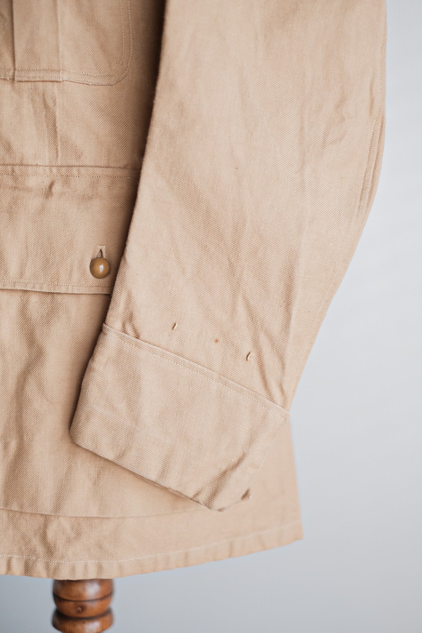 【~50's】French Vintage Cotton Linen Chino Jacket "Garally Lafayette" "Dead Stock"