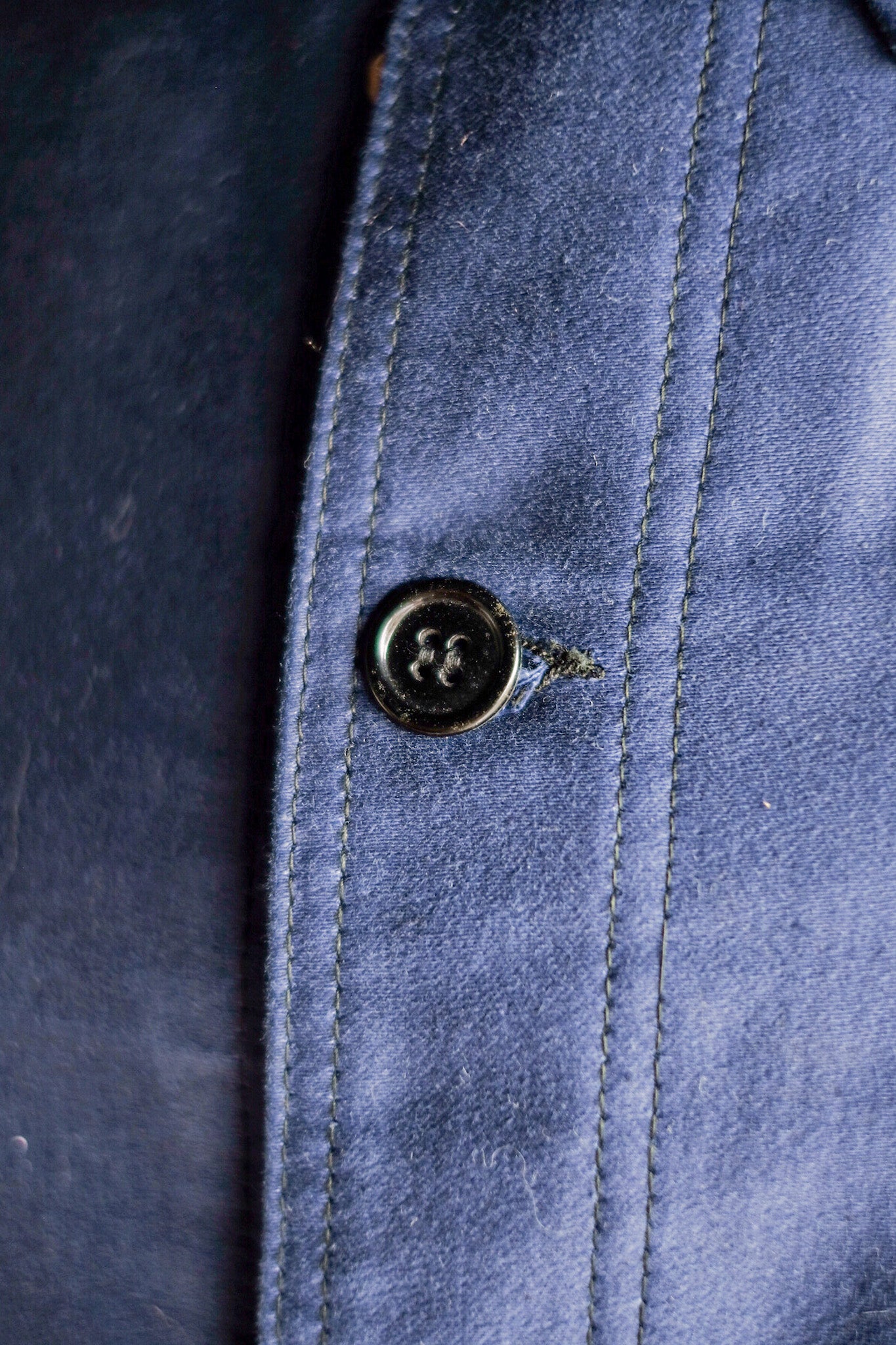 【~40's】French Vintage Blue Moleskin Work Jacket "Dead Stock"