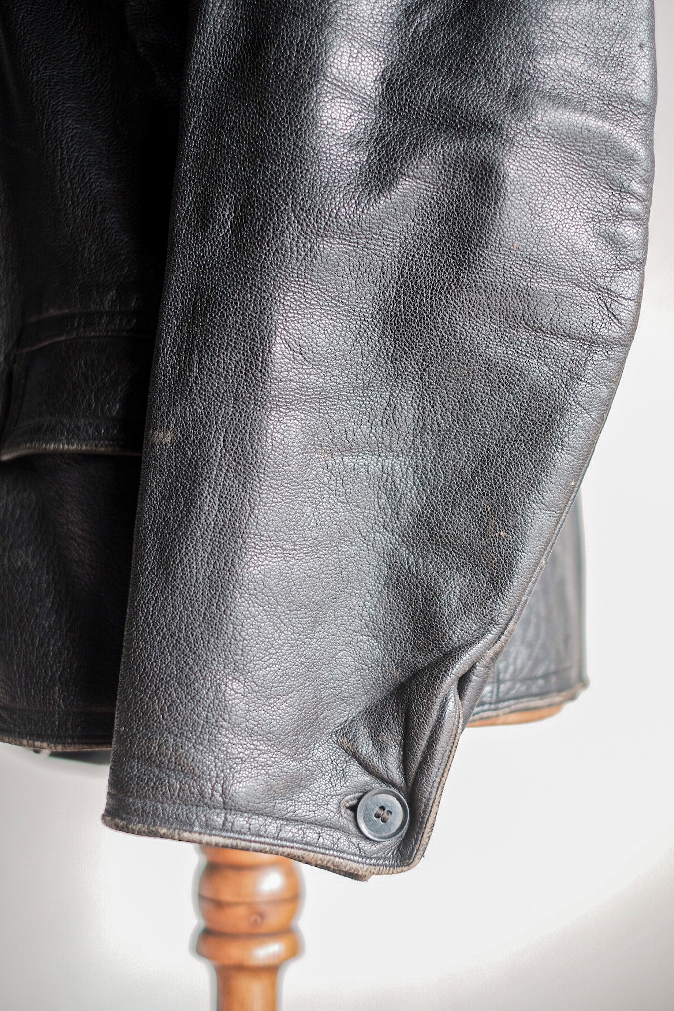 【~40's】Swedish Vintage Double Breasted Leather Jacket