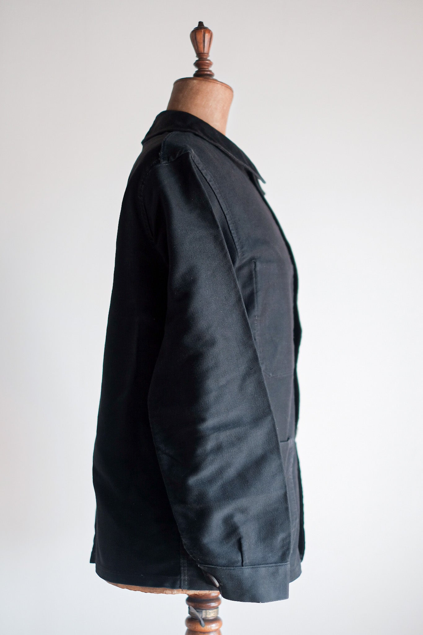 【~30's】French Vintage Black Moleskin Work Jacket