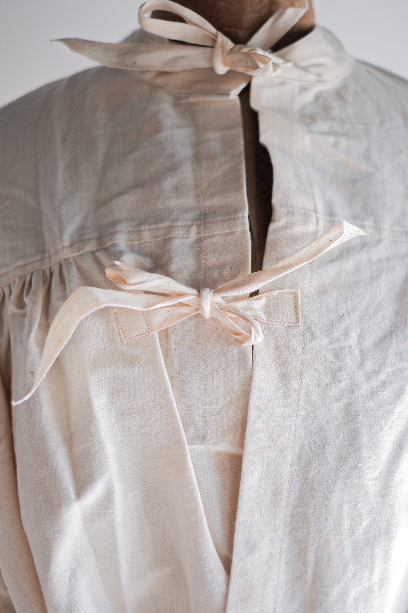 【~50's】French Army Surgeon Linen Coat Hospital Military "Dead Stock"