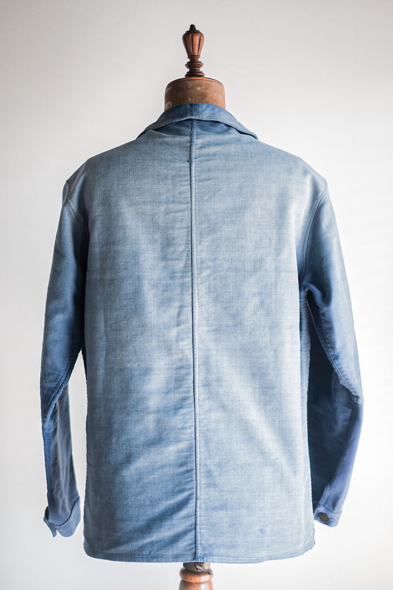 【~40's】French Vintage Blue Moleskin Work Jacket "Le Mont St. Michel"