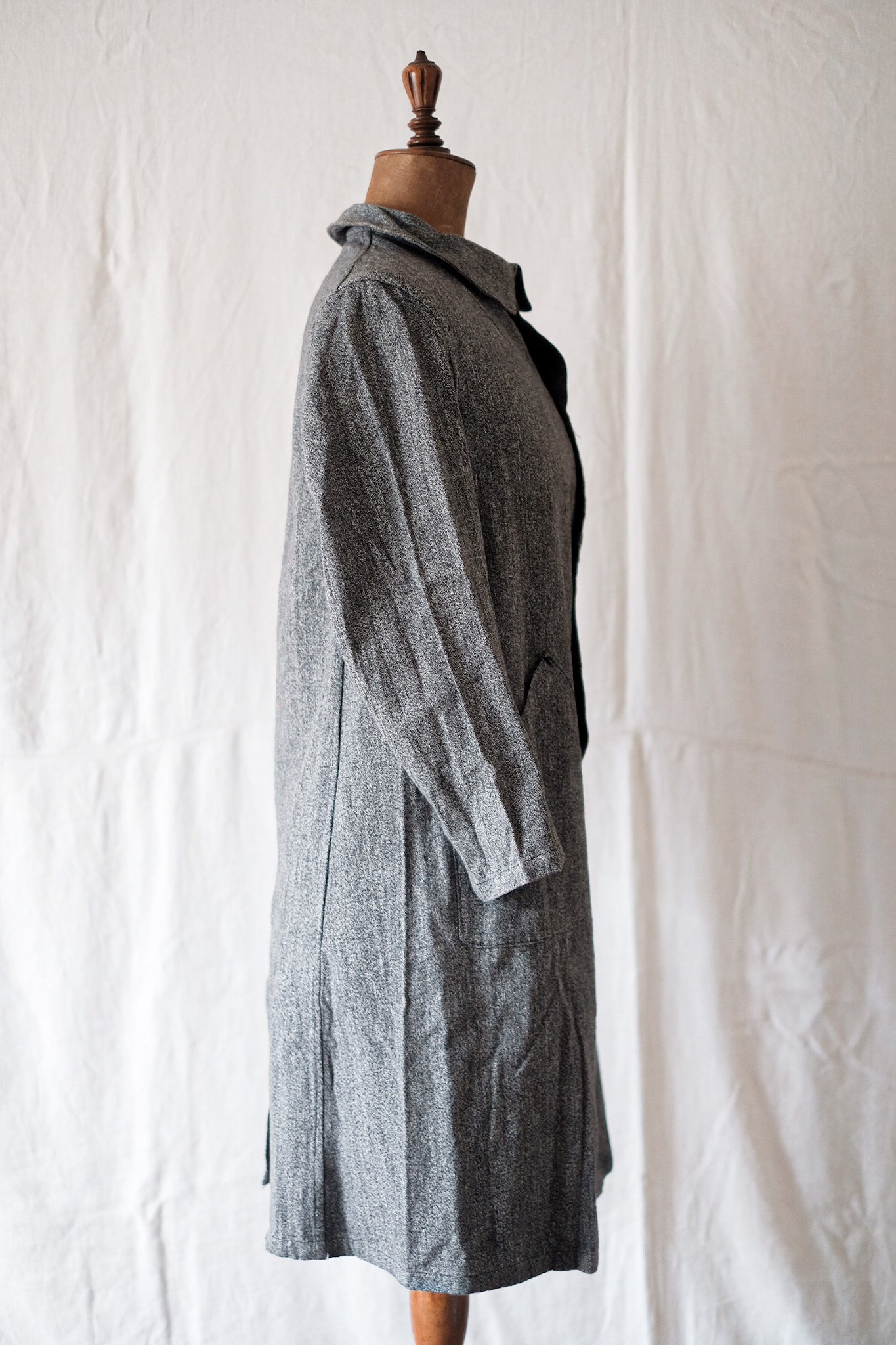 【~40's】French Vintage Black Chambray Work Coat