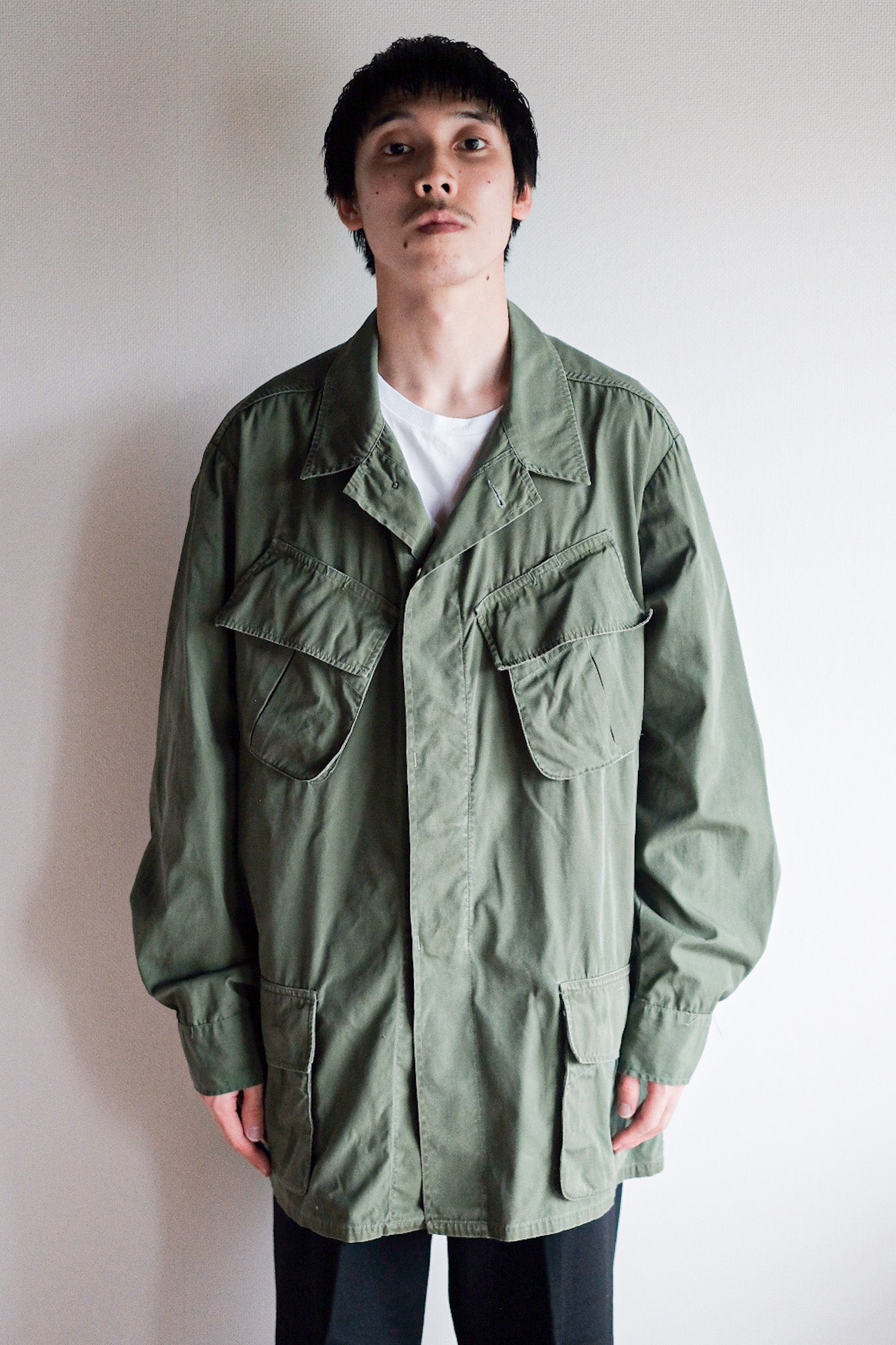 【~60's】US Army Jungle Fatigue Jacket "3rd Type" Size.LARGE-REGULAR