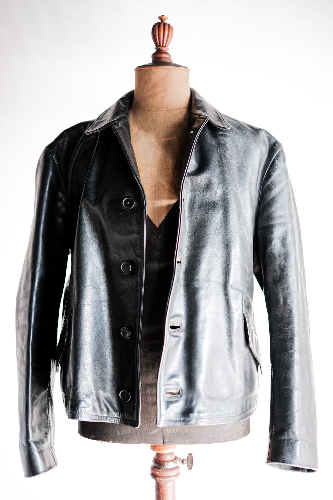 【~40's】French Vintage Horse Hide Leather Jacket