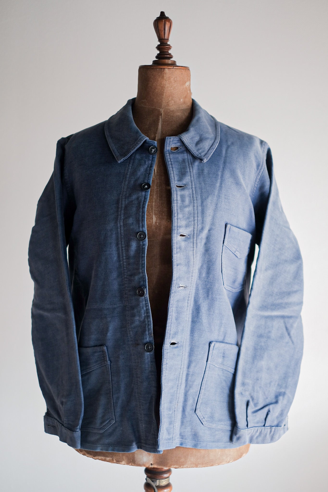 【~40's】French Vintage Blue Moleskin Work Jacket
