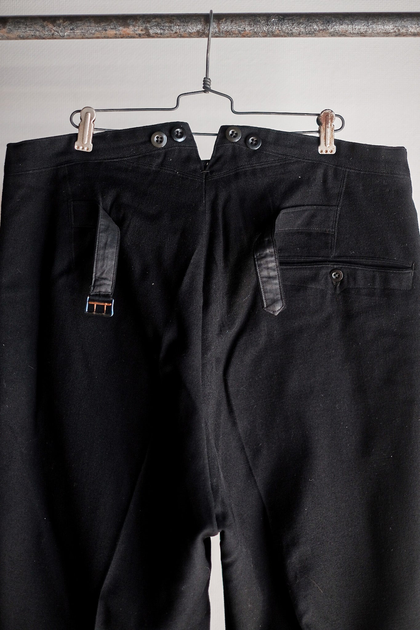 【~40's】German Vintage Black Wool Trousers